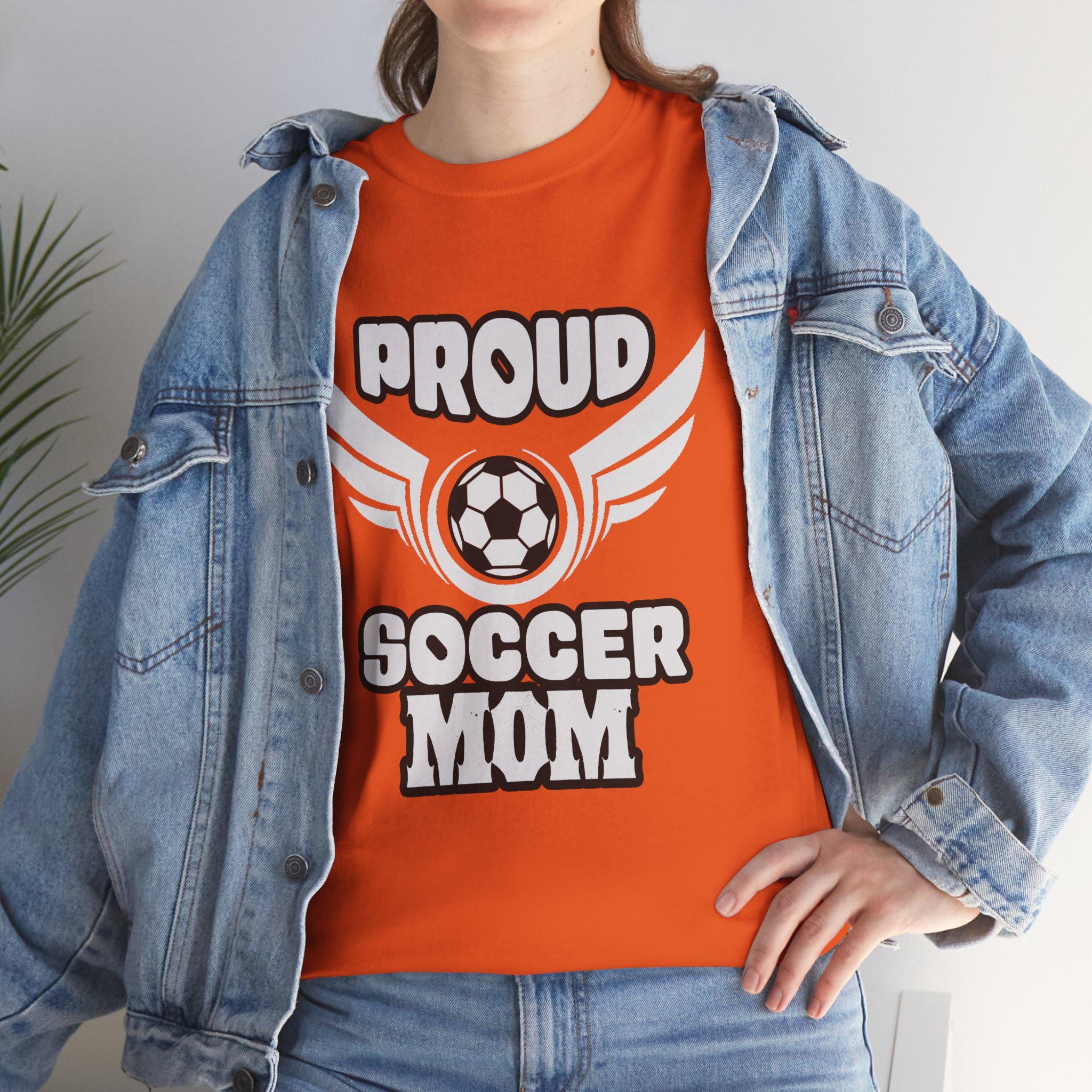 Proud Soccer Mom Shirt with Winged Soccer Ball Graphic Tee