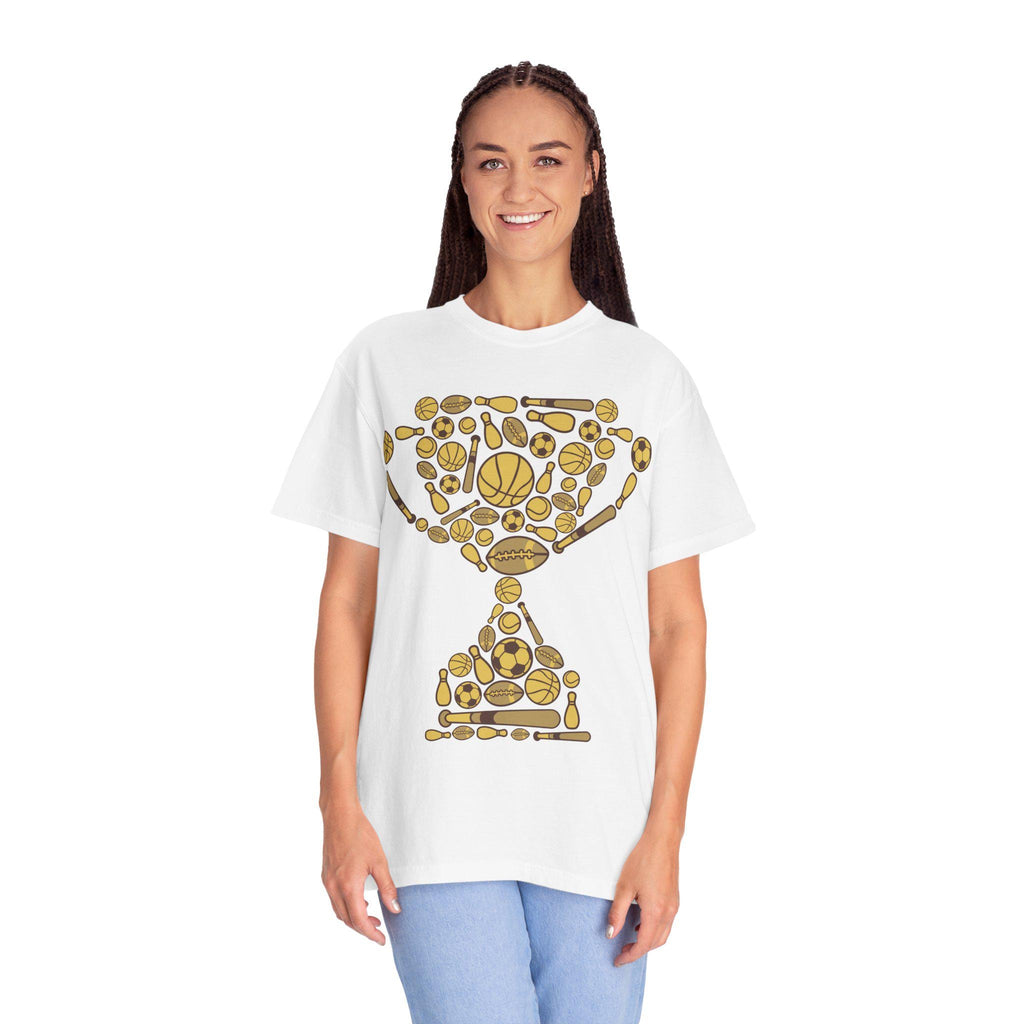 Sports Lover Graphic T-Shirt | Multi-Sport Hourglass Tee | Athletic Icons Unisex Shirt | Sports Fan Gift