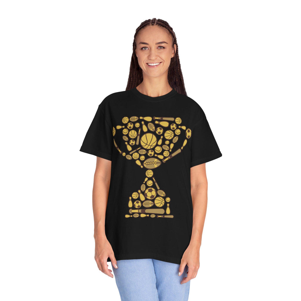 Sports Lover Graphic T-Shirt | Multi-Sport Hourglass Tee | Athletic Icons Unisex Shirt | Sports Fan Gift