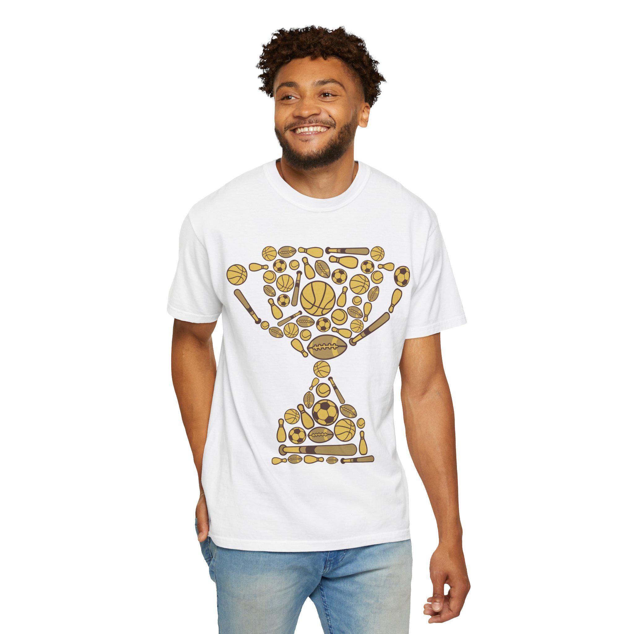 Sports Lover Graphic T-Shirt | Multi-Sport Hourglass Tee | Athletic Icons Unisex Shirt | Sports Fan Gift