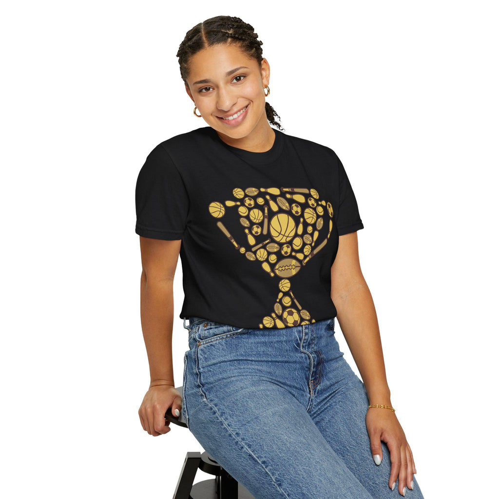 Sports Lover Graphic T-Shirt | Multi-Sport Hourglass Tee | Athletic Icons Unisex Shirt | Sports Fan Gift