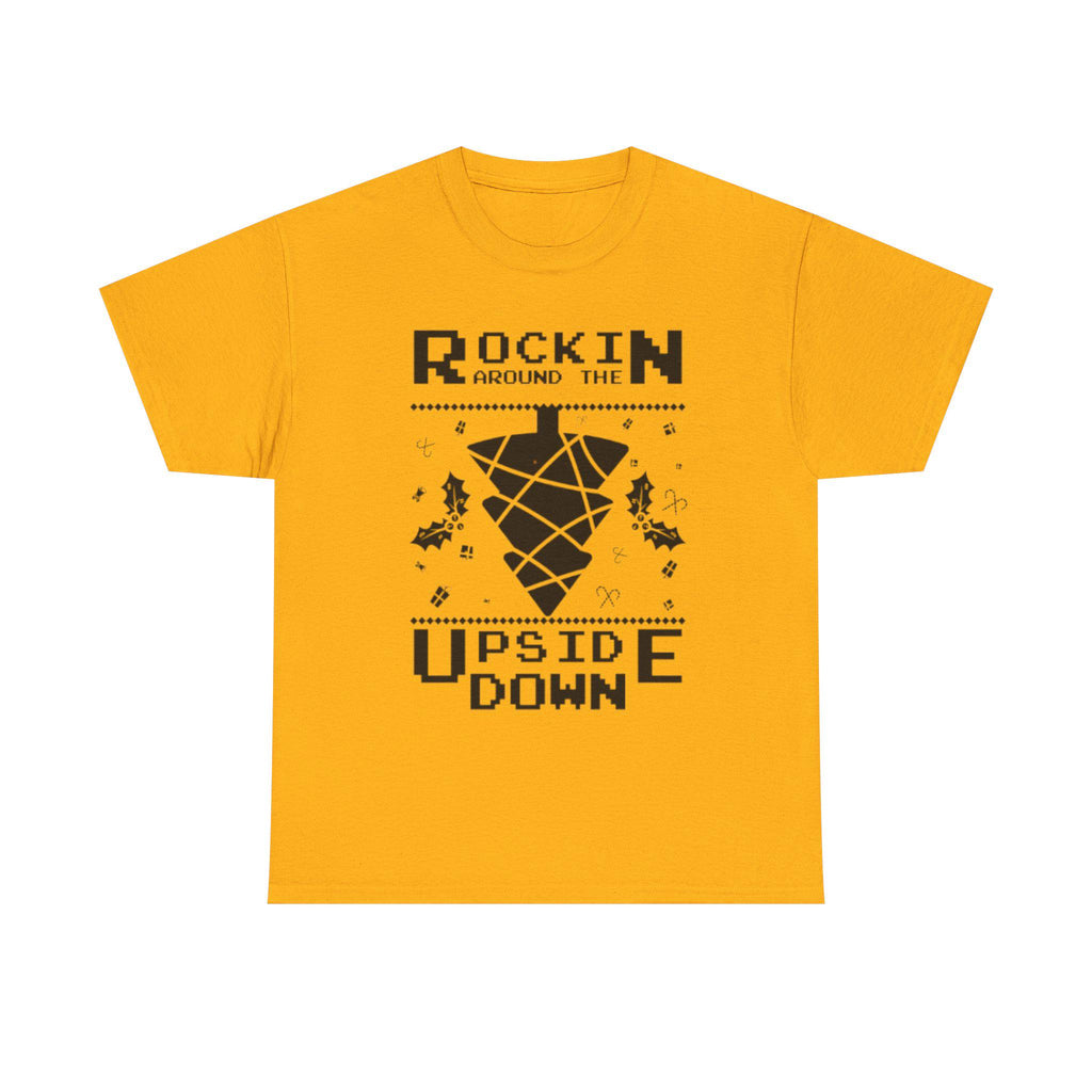 Rockin Around the Upside Down Retro Arcade Pixel Art Graphic T-Shirt