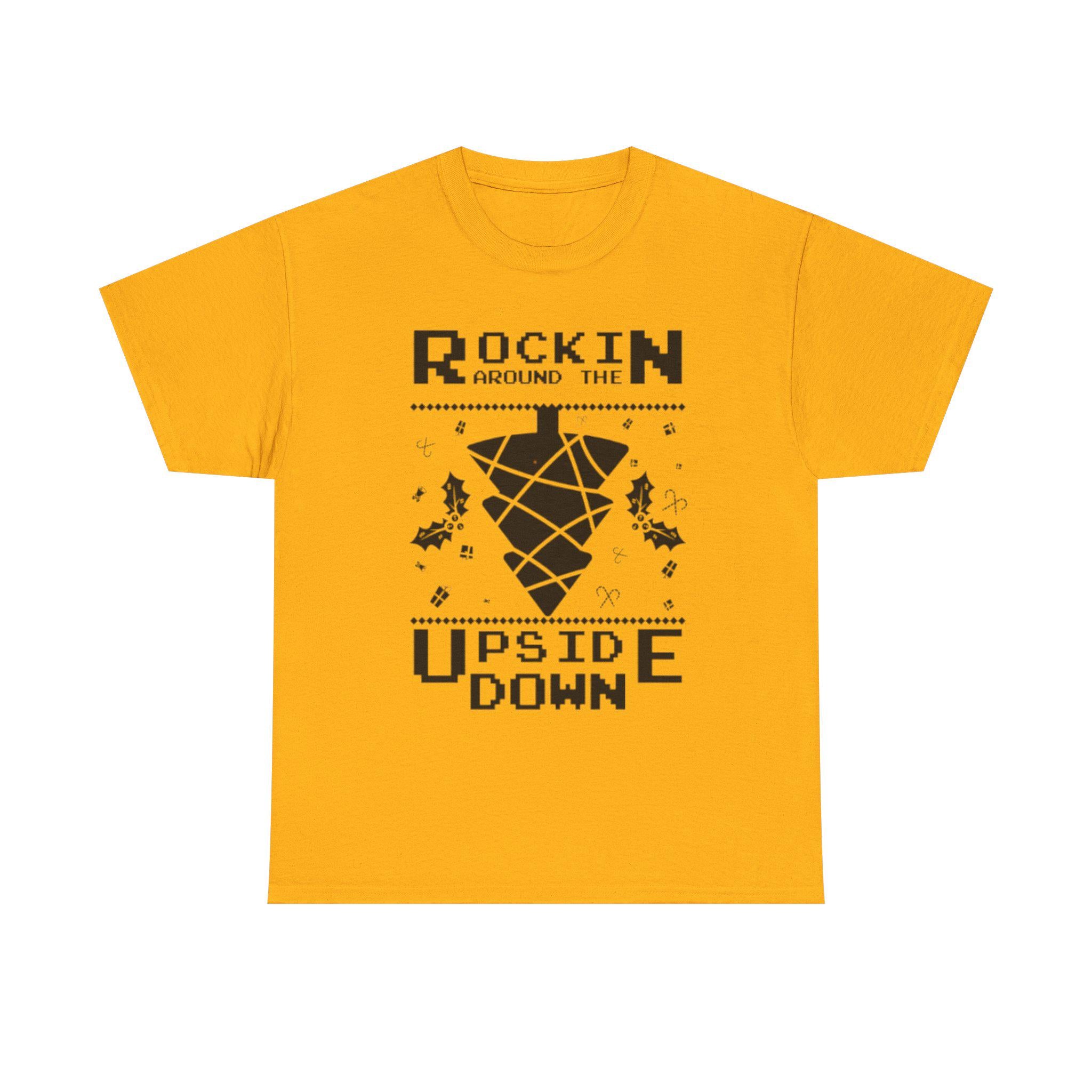 Rockin Around the Upside Down Retro Arcade Pixel Art Graphic T-Shirt