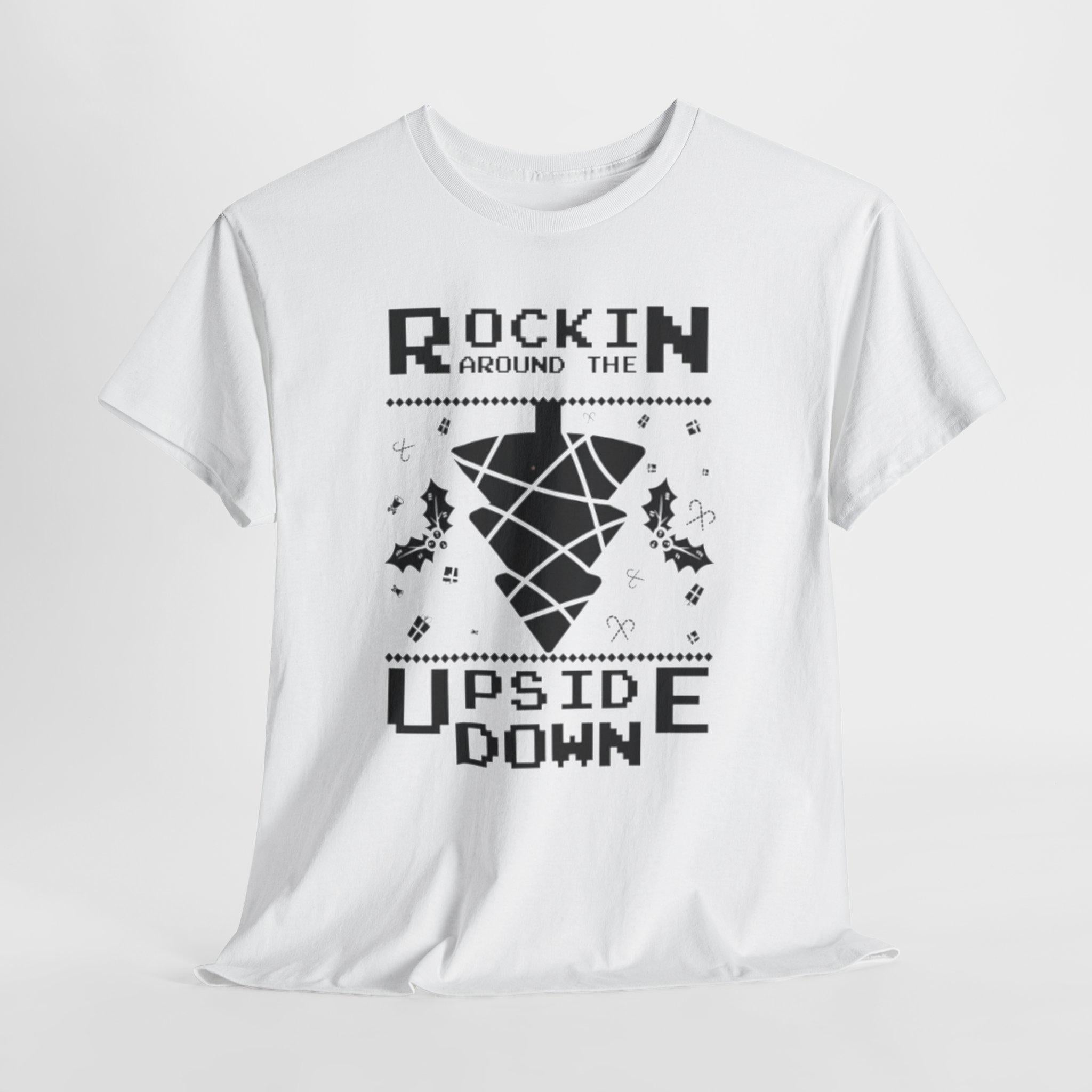Rockin Around the Upside Down Retro Arcade Pixel Art Graphic T-Shirt