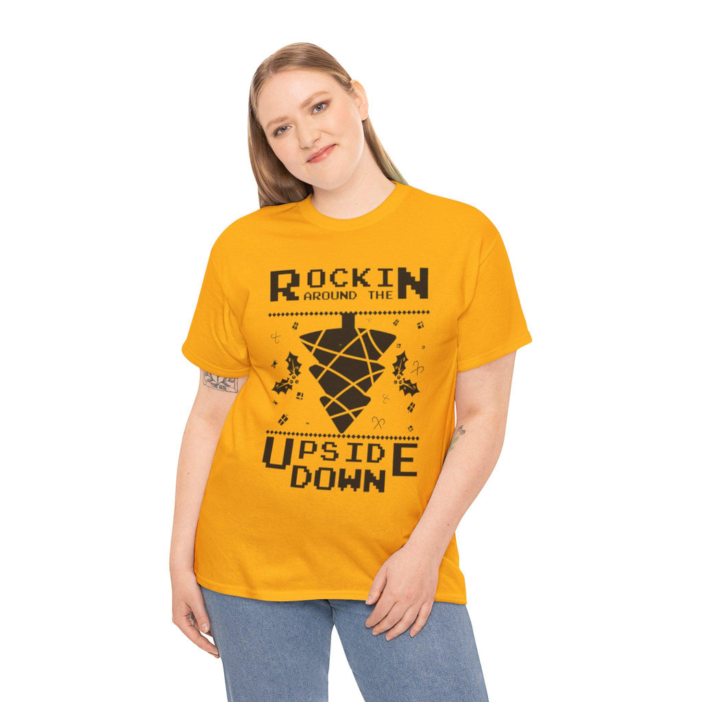 Rockin Around the Upside Down Retro Arcade Pixel Art Graphic T-Shirt