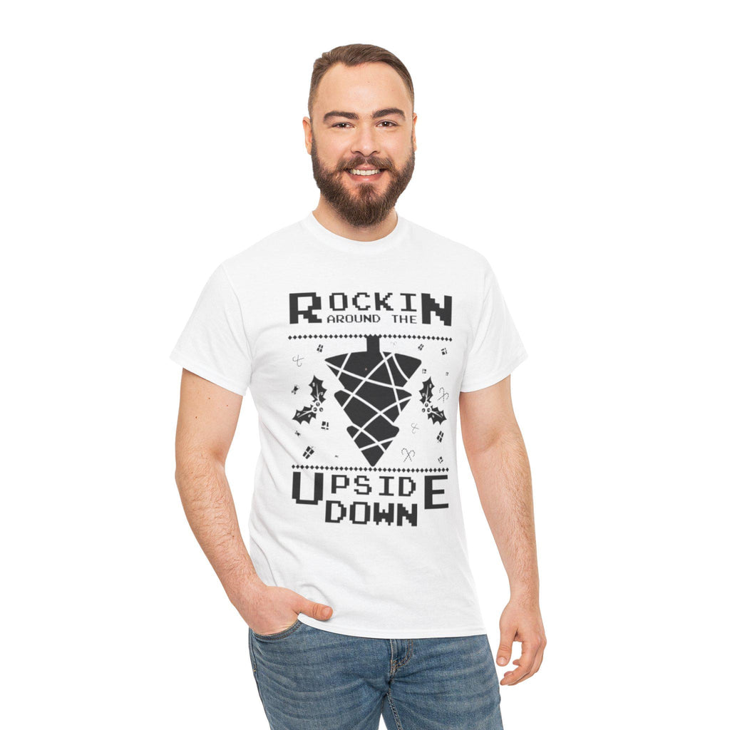 Rockin Around the Upside Down Retro Arcade Pixel Art Graphic T-Shirt