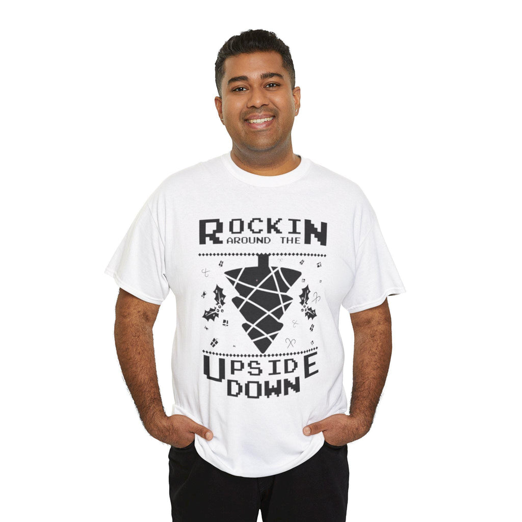 Rockin Around the Upside Down Retro Arcade Pixel Art Graphic T-Shirt