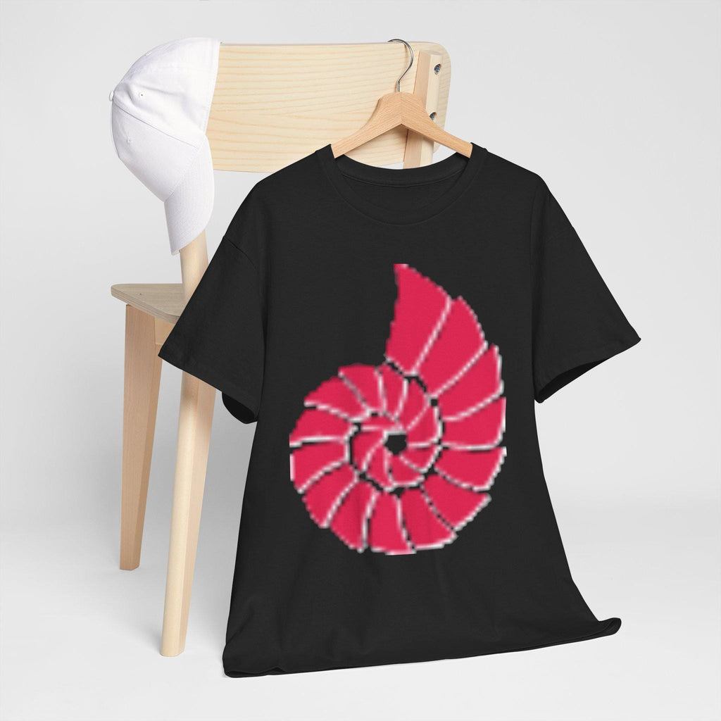 Nautilus Spiral Graphic T Shirt, Coral Red Ocean Shell Design, Coastal Beach Unisex Gift