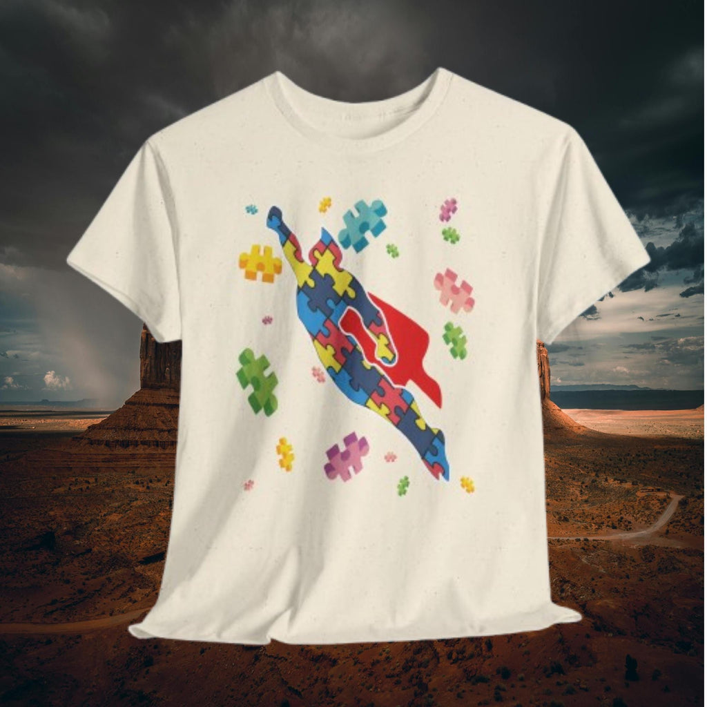 Autism Awareness Superhero Shirt – Puzzle Piece Graphic Tee | Support Unisex Mom Gift
