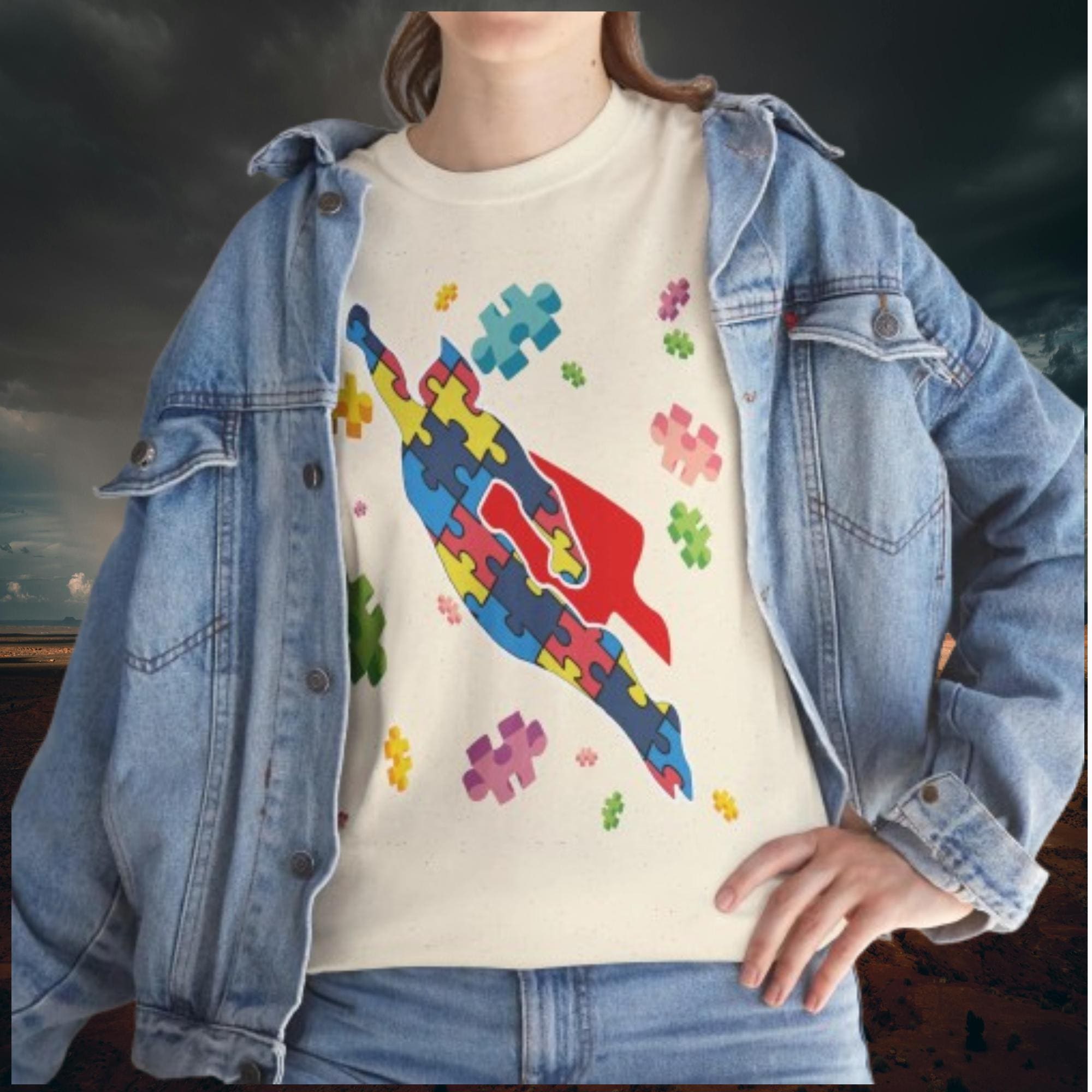 Autism Awareness Superhero Shirt – Puzzle Piece Graphic Tee | Support Unisex Mom Gift