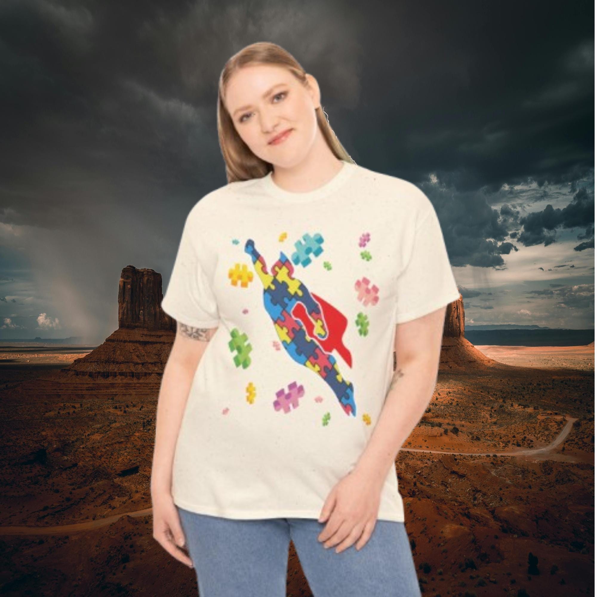 Autism Awareness Superhero Shirt – Puzzle Piece Graphic Tee | Support Unisex Mom Gift