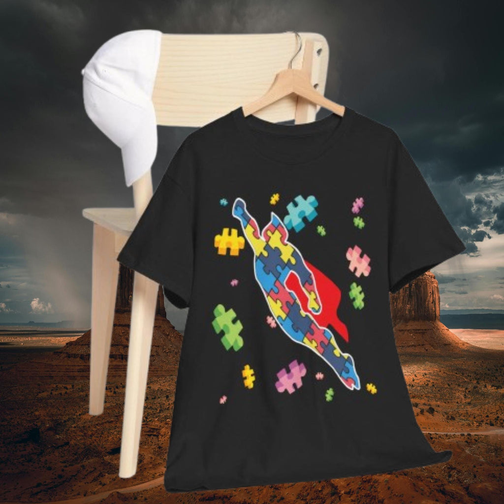 Autism Awareness Superhero Shirt – Puzzle Piece Graphic Tee | Support Unisex Mom Gift