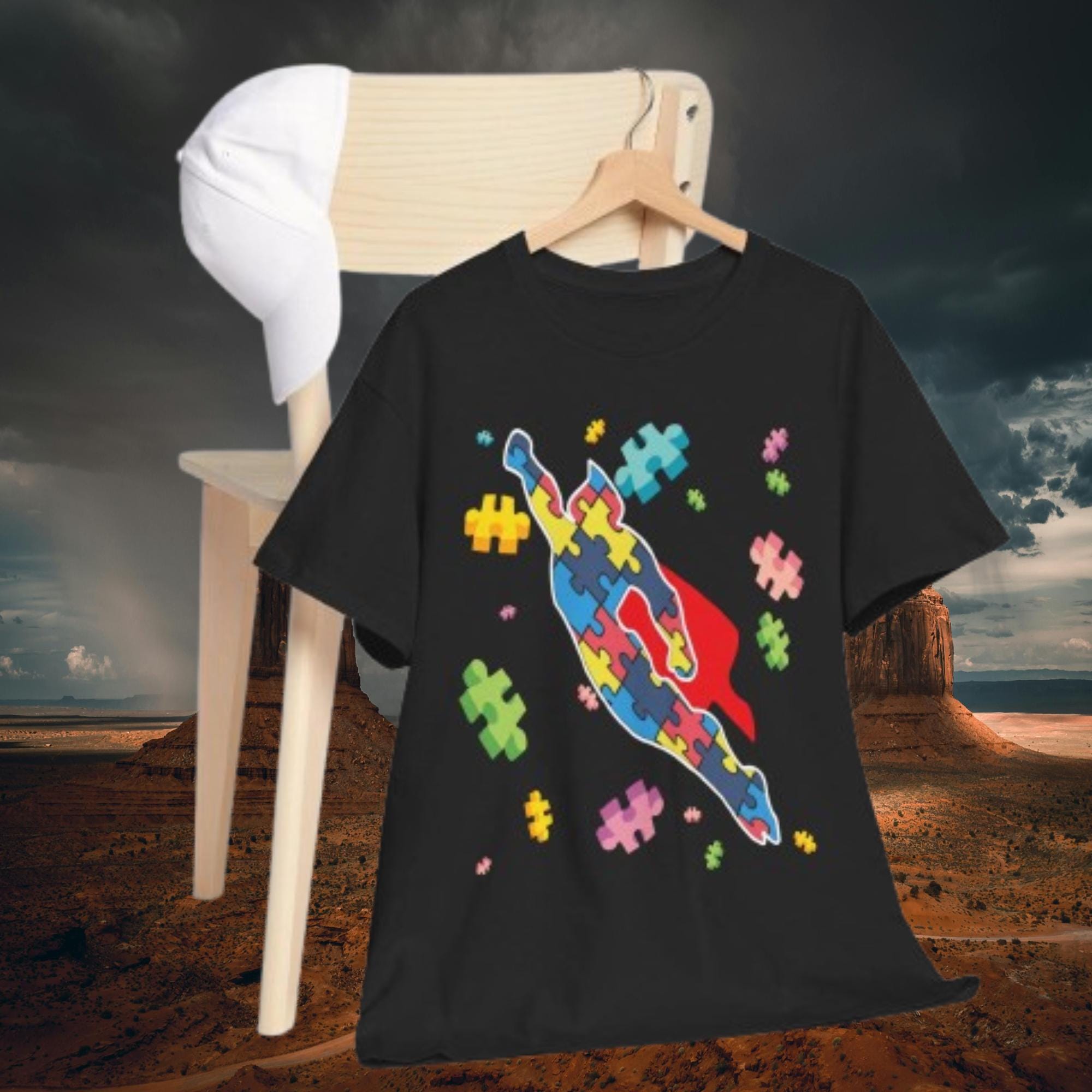 Autism Awareness Superhero Shirt – Puzzle Piece Graphic Tee | Support Unisex Mom Gift