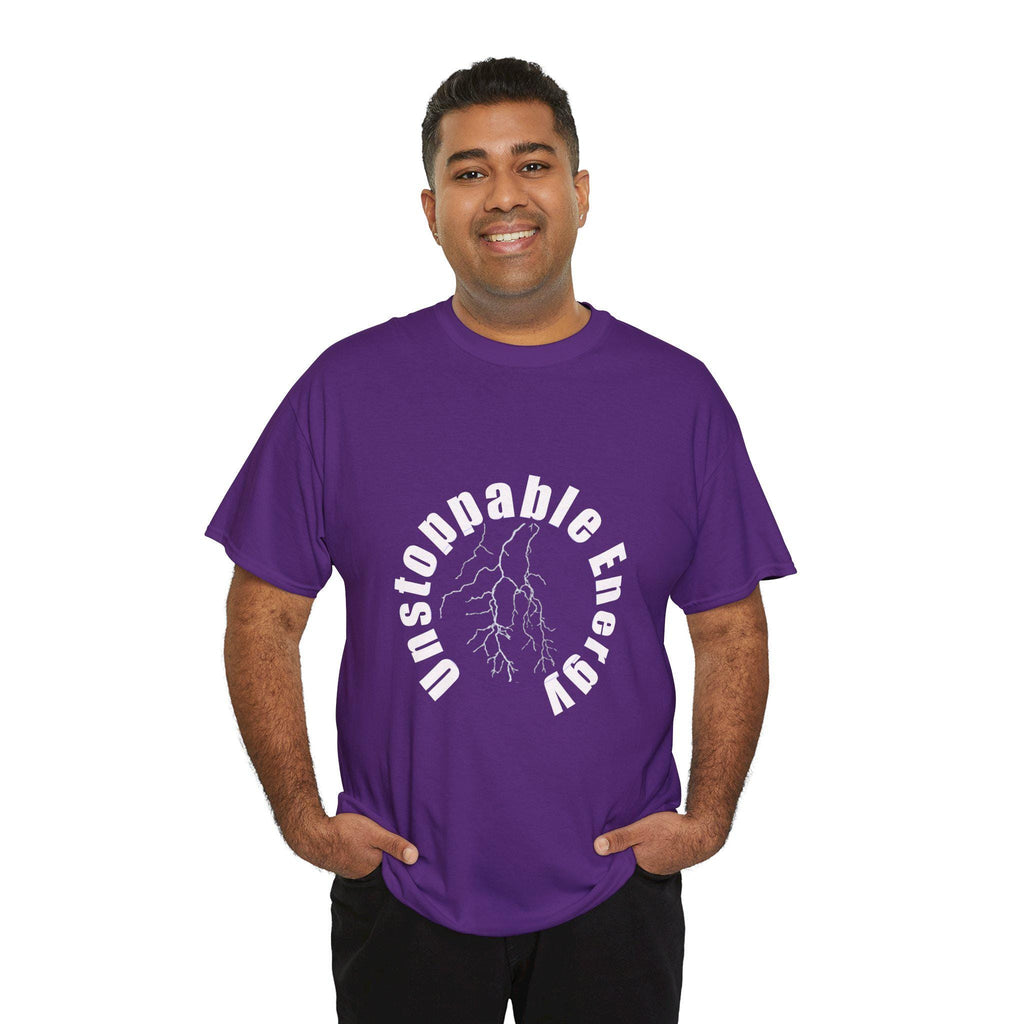 Unstoppable Energy lightning circle Tee | Minimalist bold white on black