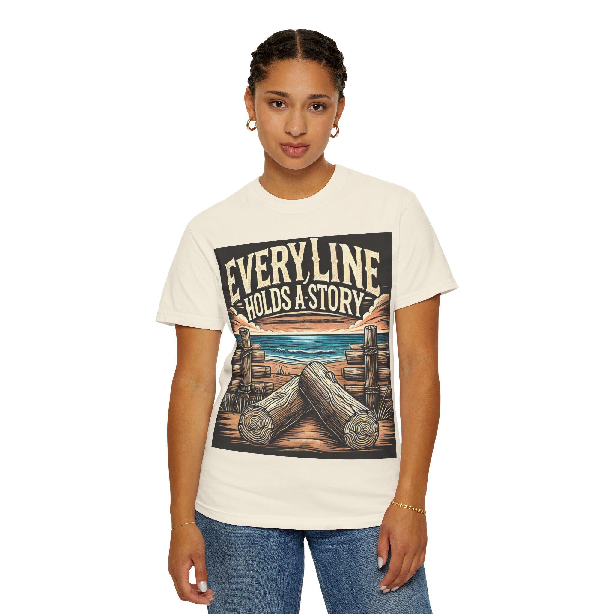 Nature Art Story Tee T-shirt | Garment-Dyed Cotton, Casual Wear