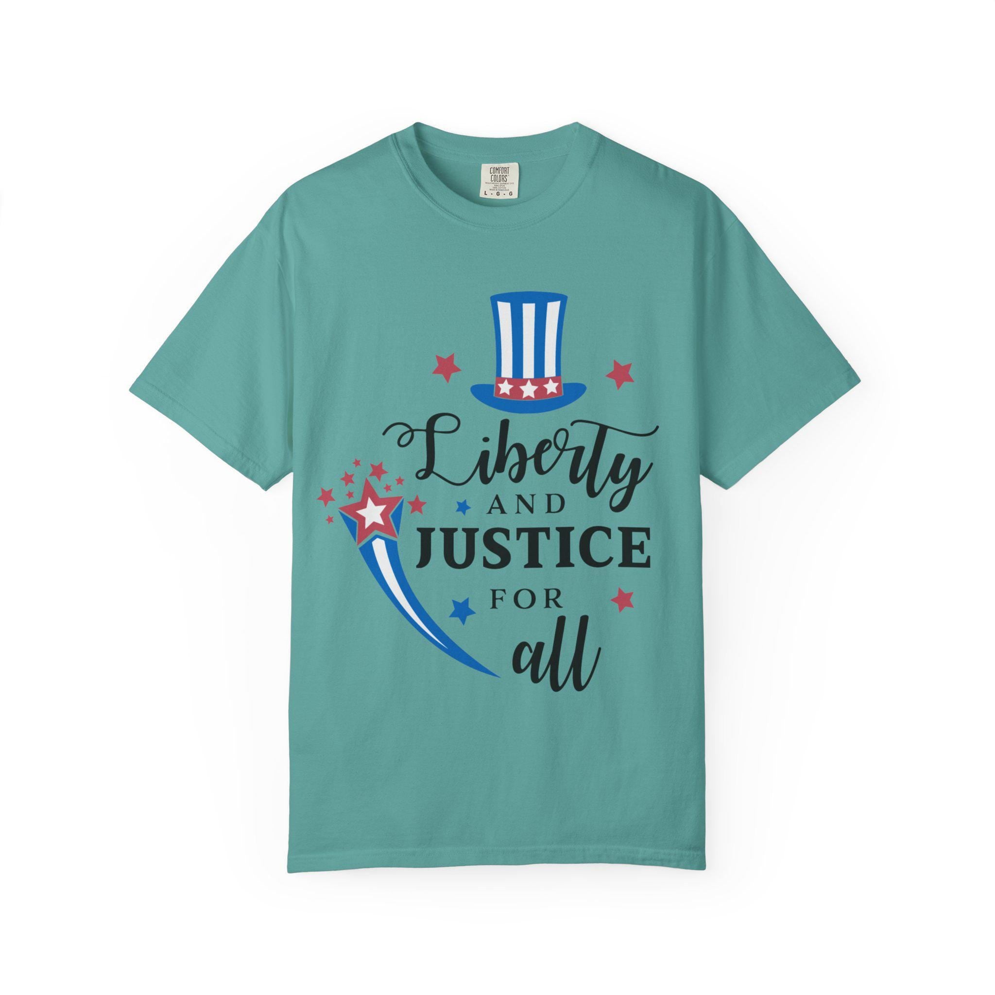 Liberty and Justice Patriotic Top Hat T-Shirt | Vintage Graphic Tee