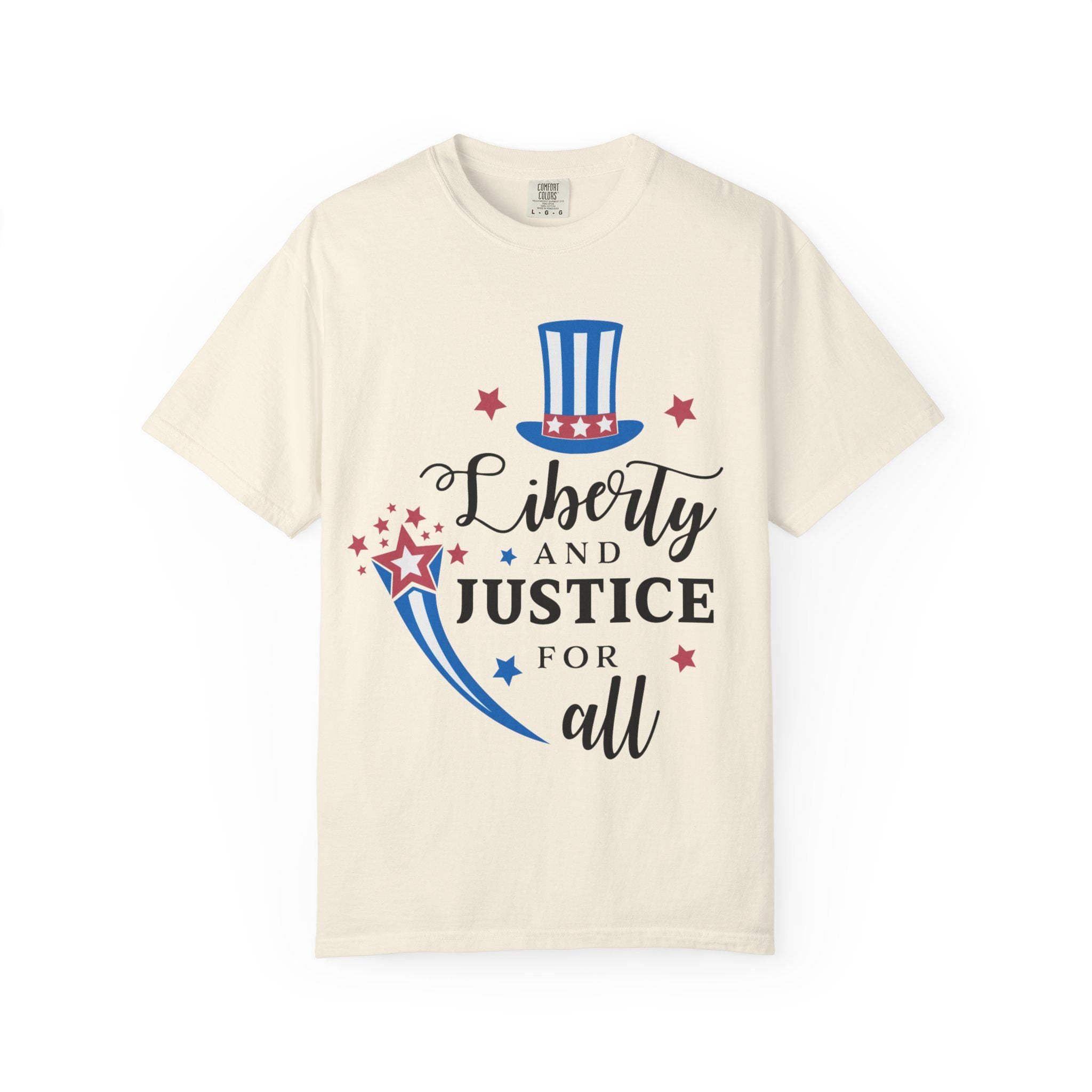 Liberty and Justice Patriotic Top Hat T-Shirt | Vintage Graphic Tee