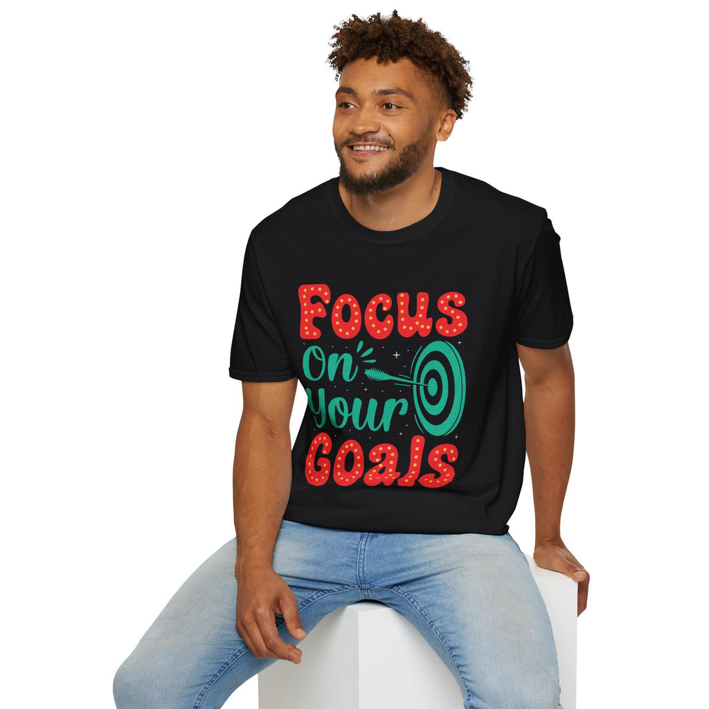 Focus On Your Goals tee | Motivational Graphic T-Shirt, Hand-Lettered Target Design