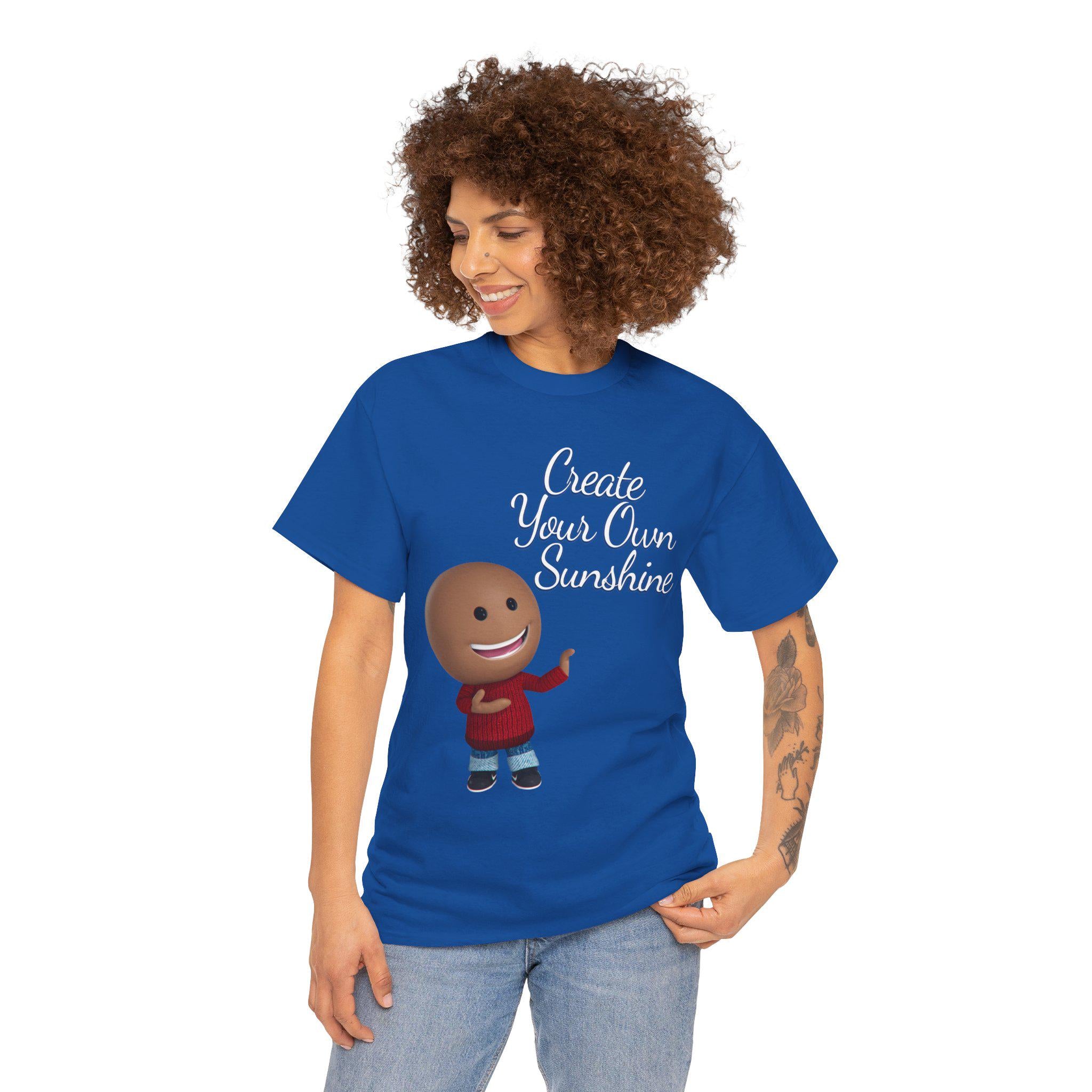 Create Your Sunshine Shirt, Positive Graphic Tee, Hand-Lettered Unisex, Minimalist Style