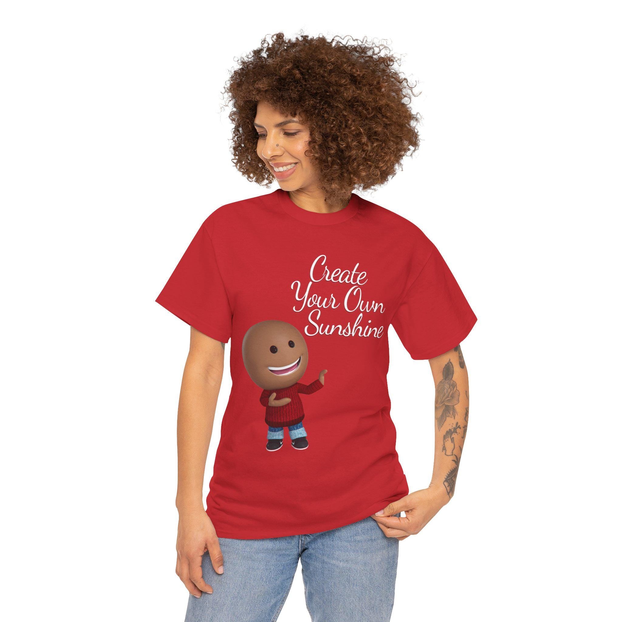 Create Your Sunshine Shirt, Positive Graphic Tee, Hand-Lettered Unisex, Minimalist Style