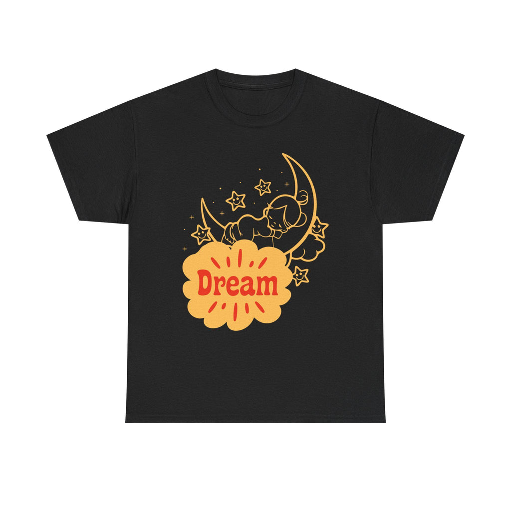 Sleeping Moon Sketch Dream Tee | Crescent Moon, Stars Night Illustration
