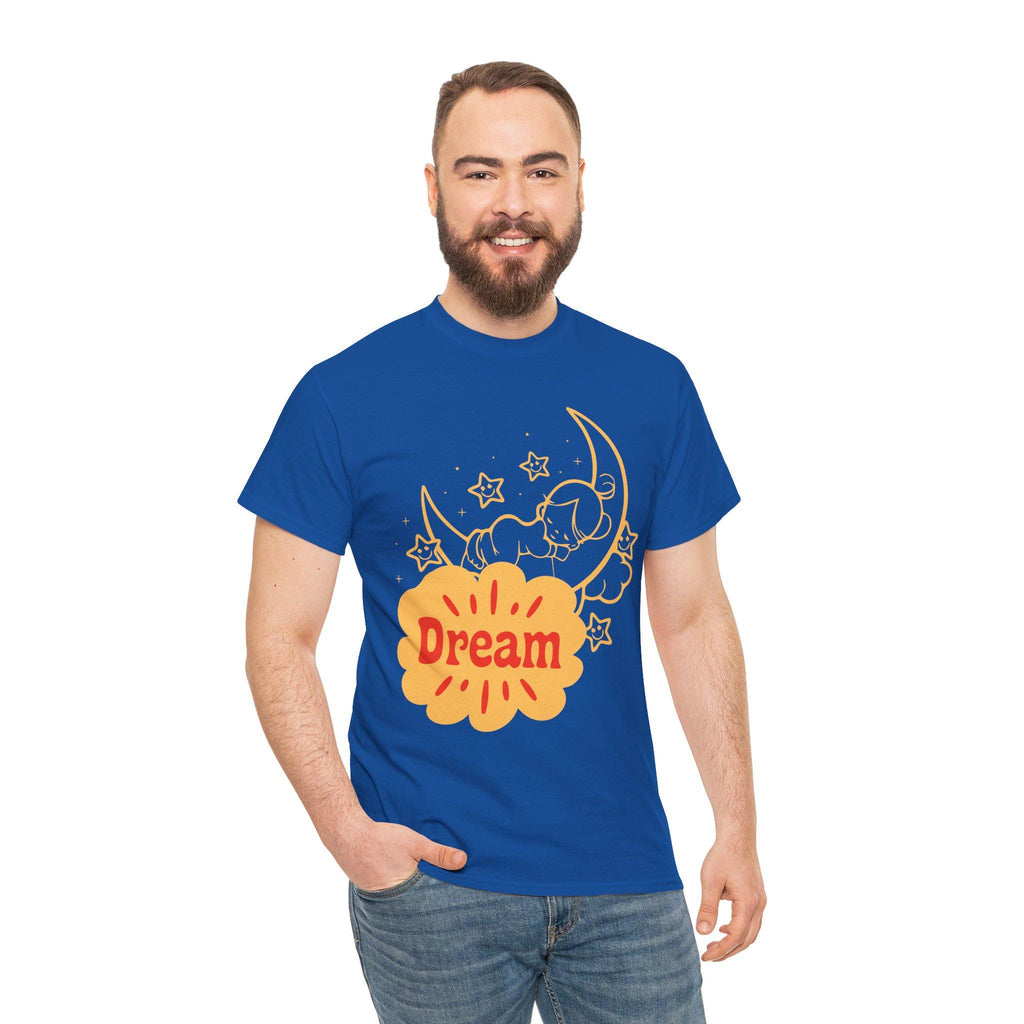 Sleeping Moon Sketch Dream Tee | Crescent Moon, Stars Night Illustration