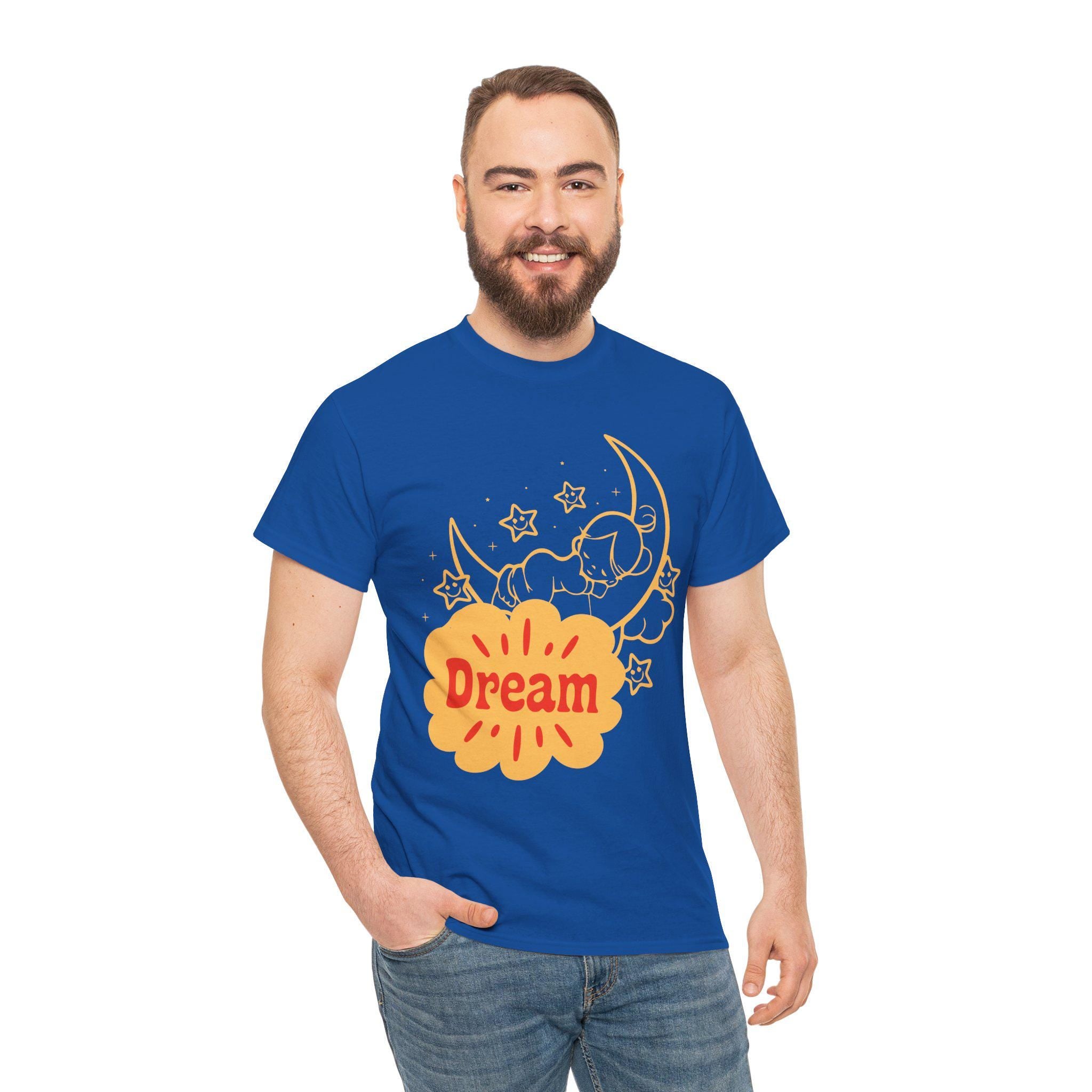 Sleeping Moon Sketch Dream Tee | Crescent Moon, Stars Night Illustration