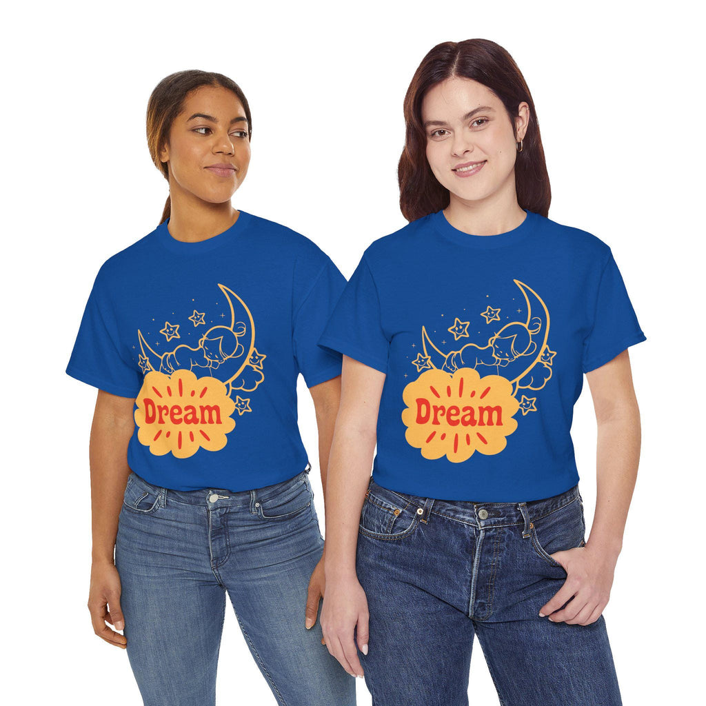 Sleeping Moon Sketch Dream Tee | Crescent Moon, Stars Night Illustration
