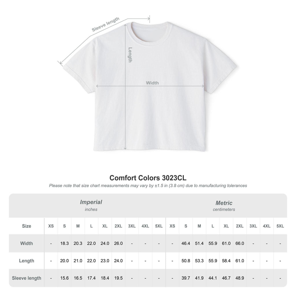 Be Different Coral Ink Print Boxy Crop Tee | Pigment-Dyed Cotton Shirt