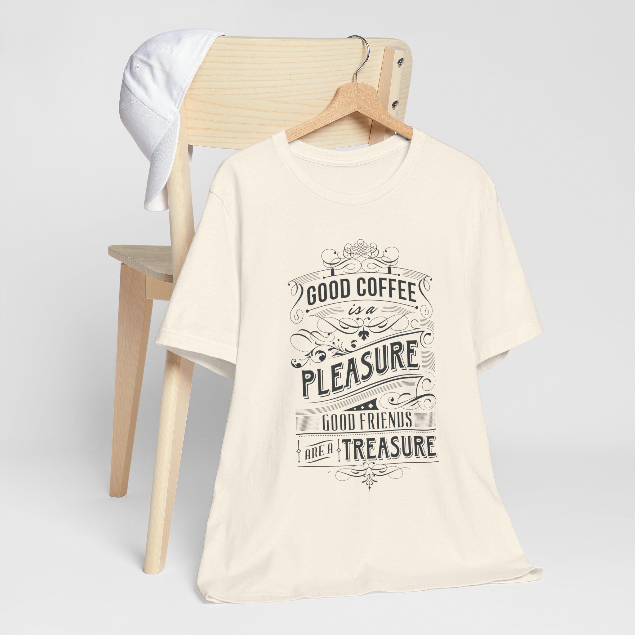 Vintage Coffee Slogan Tee | Lightweight Jersey Shirt, Airlume Cotton