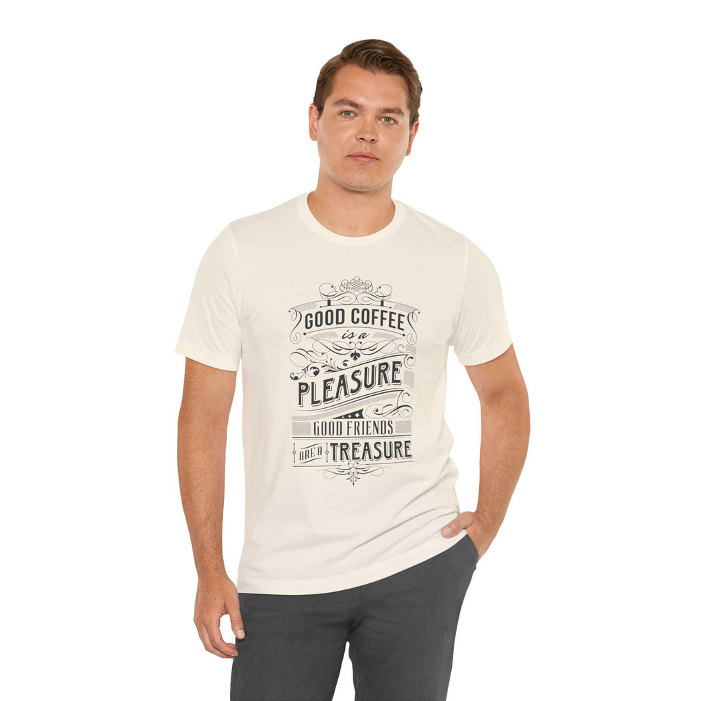 Vintage Coffee Slogan Tee | Lightweight Jersey Shirt, Airlume Cotton