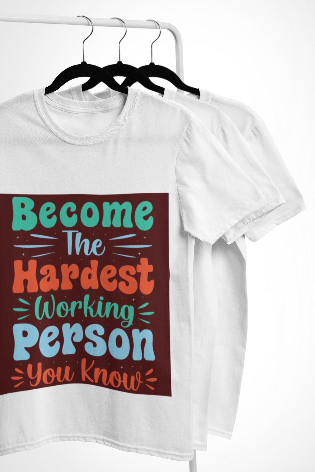 Bold Hand-Lettered Motivational Typography T-Shirt | Colorful Pep Talk Chest Print