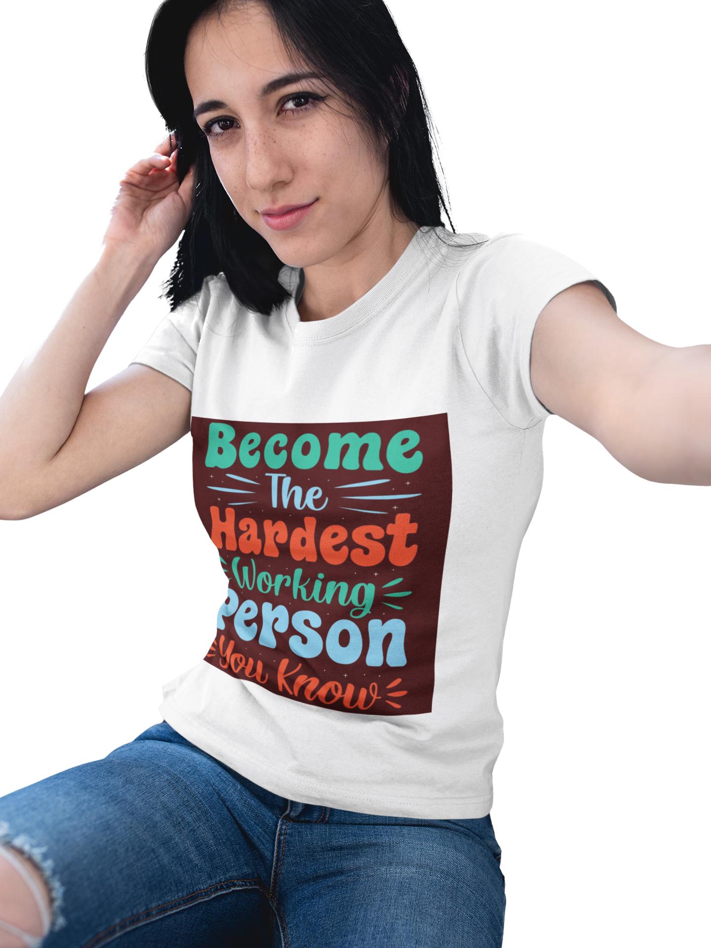 Bold Hand-Lettered Motivational Typography T-Shirt | Colorful Pep Talk Chest Print
