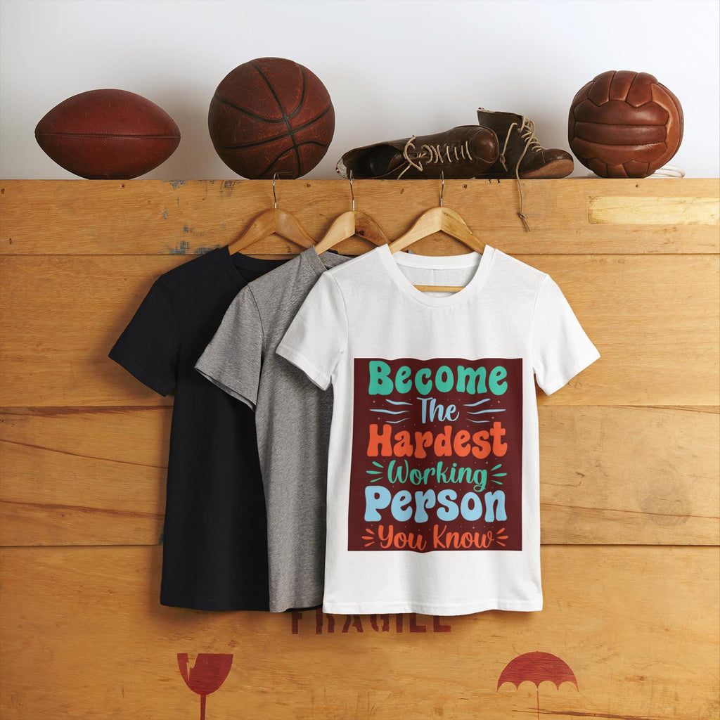 Bold Hand-Lettered Motivational Typography T-Shirt | Colorful Pep Talk Chest Print
