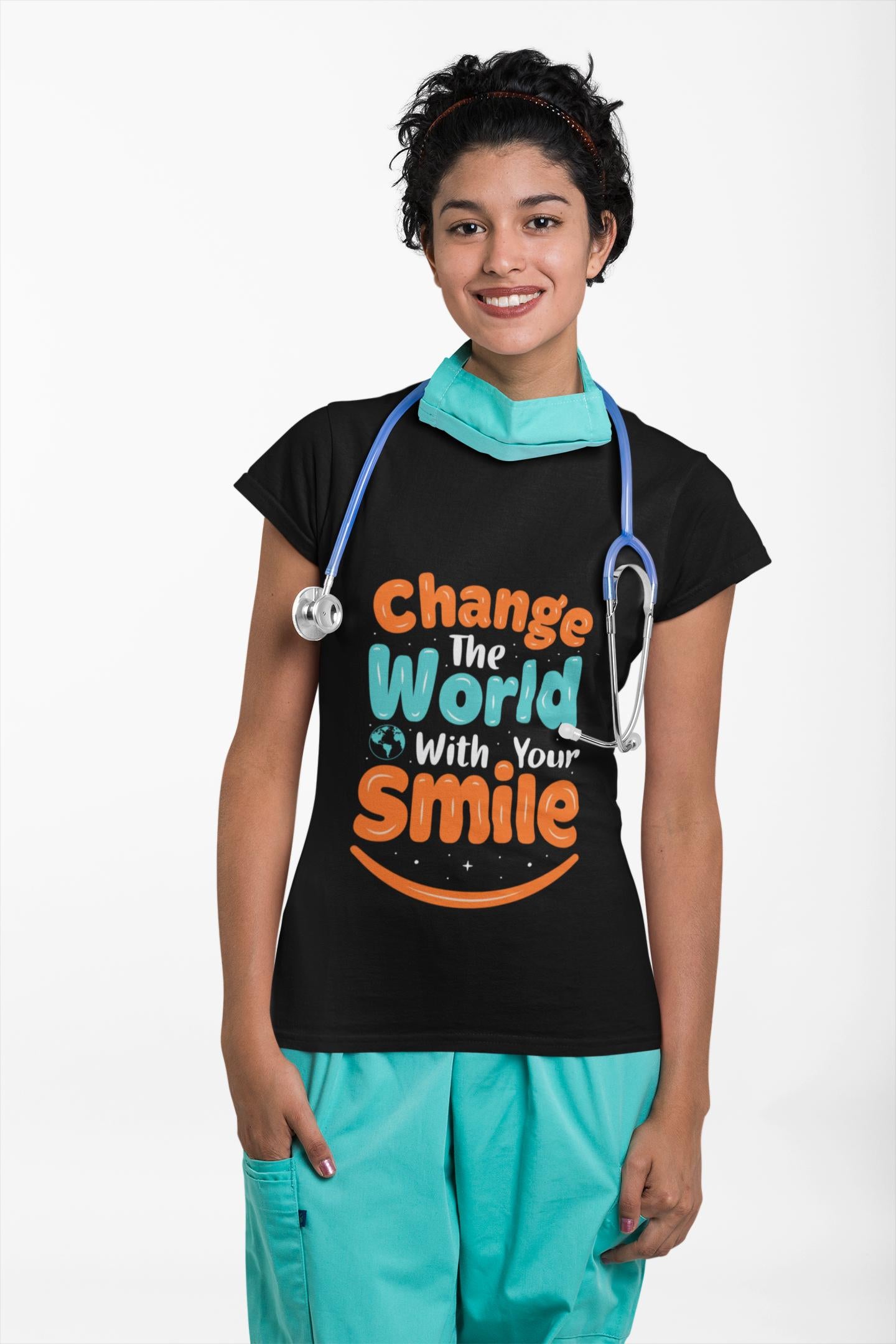 Change the World With Your Smile Shirt | Inspirational Quote Graphic Tee | Kindness Gift
