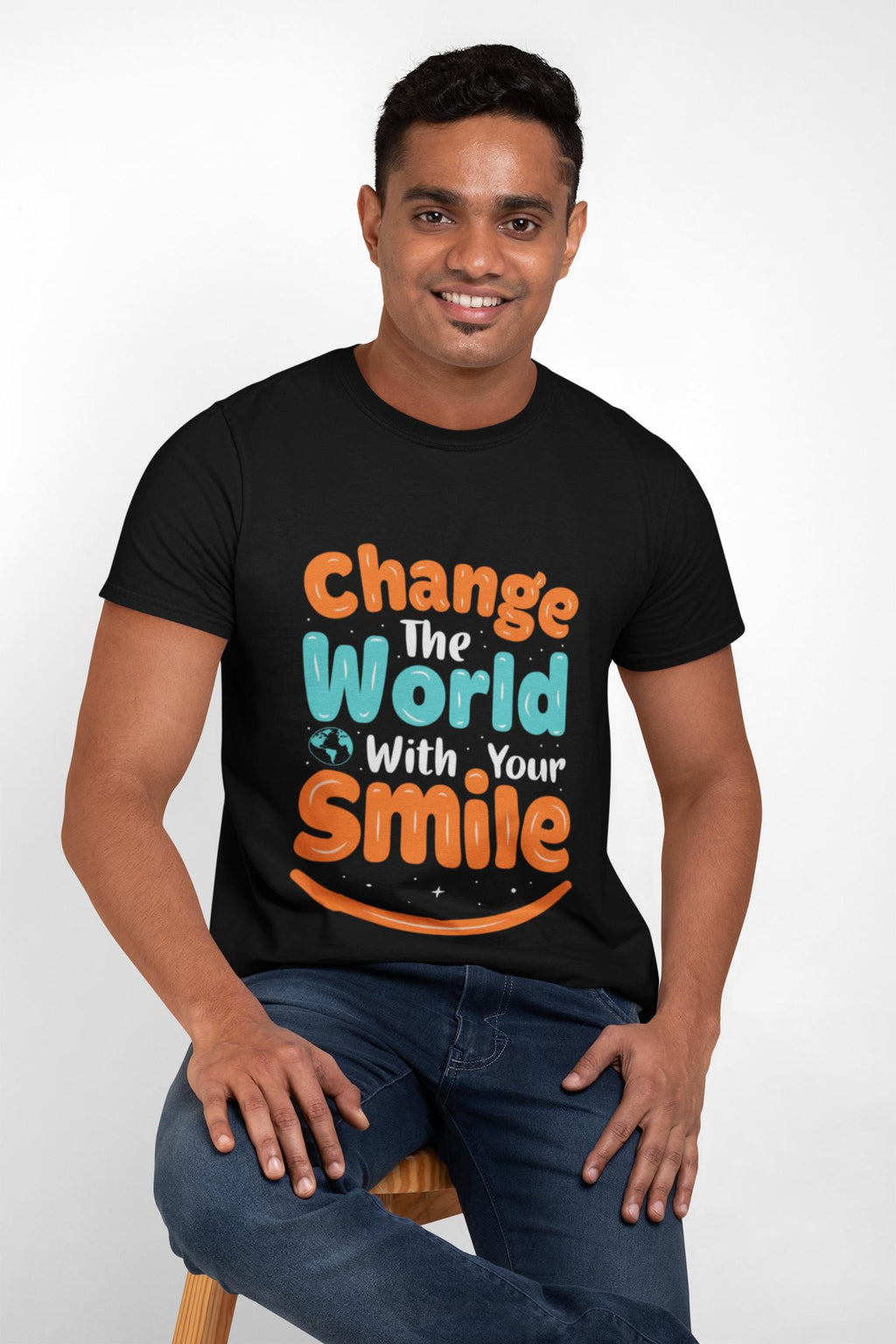 Change the World With Your Smile Shirt | Inspirational Quote Graphic Tee | Kindness Gift