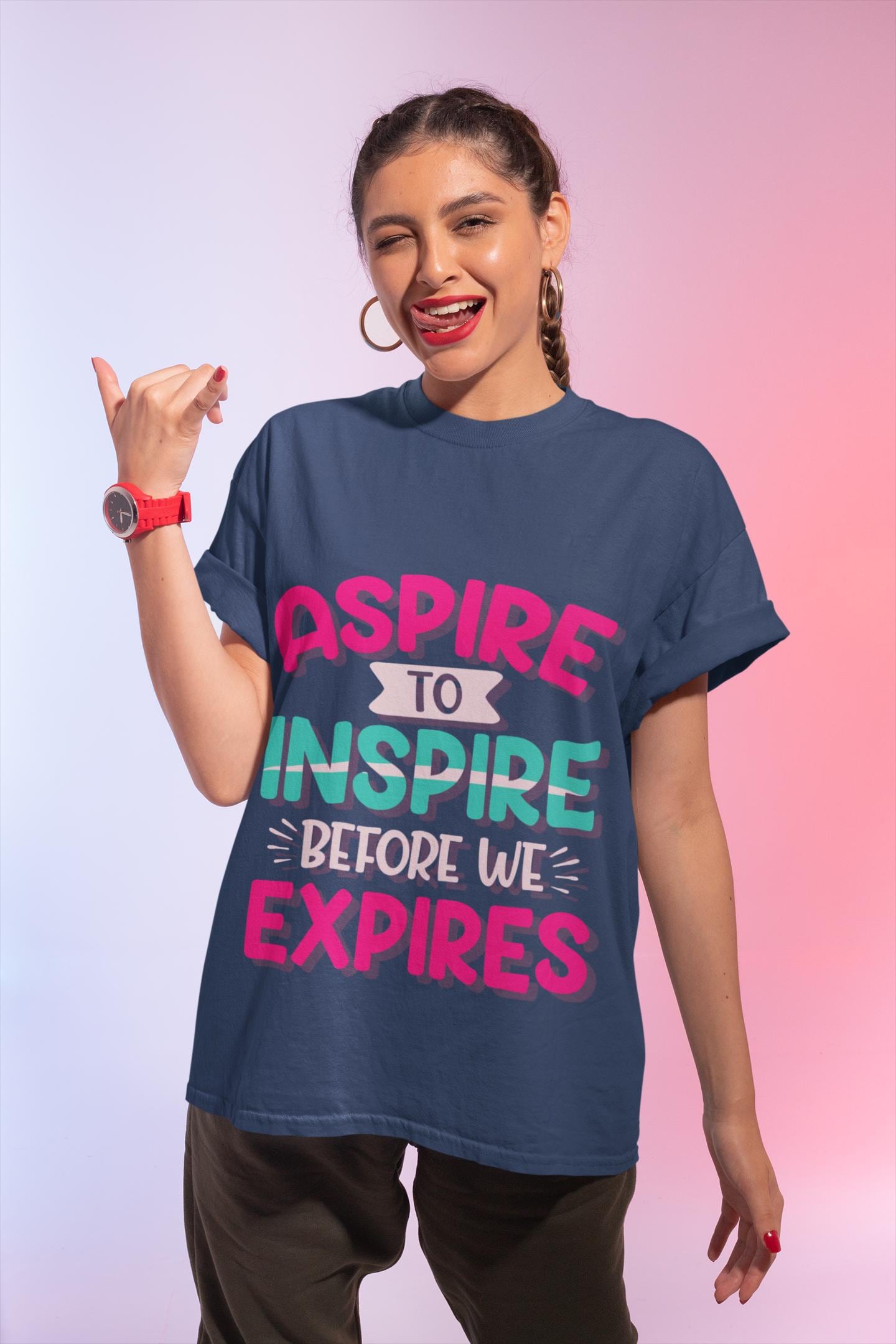 Aspire to Inspire Before We Expire Shirt | Motivational Graphic Tee | Inspirational Gift