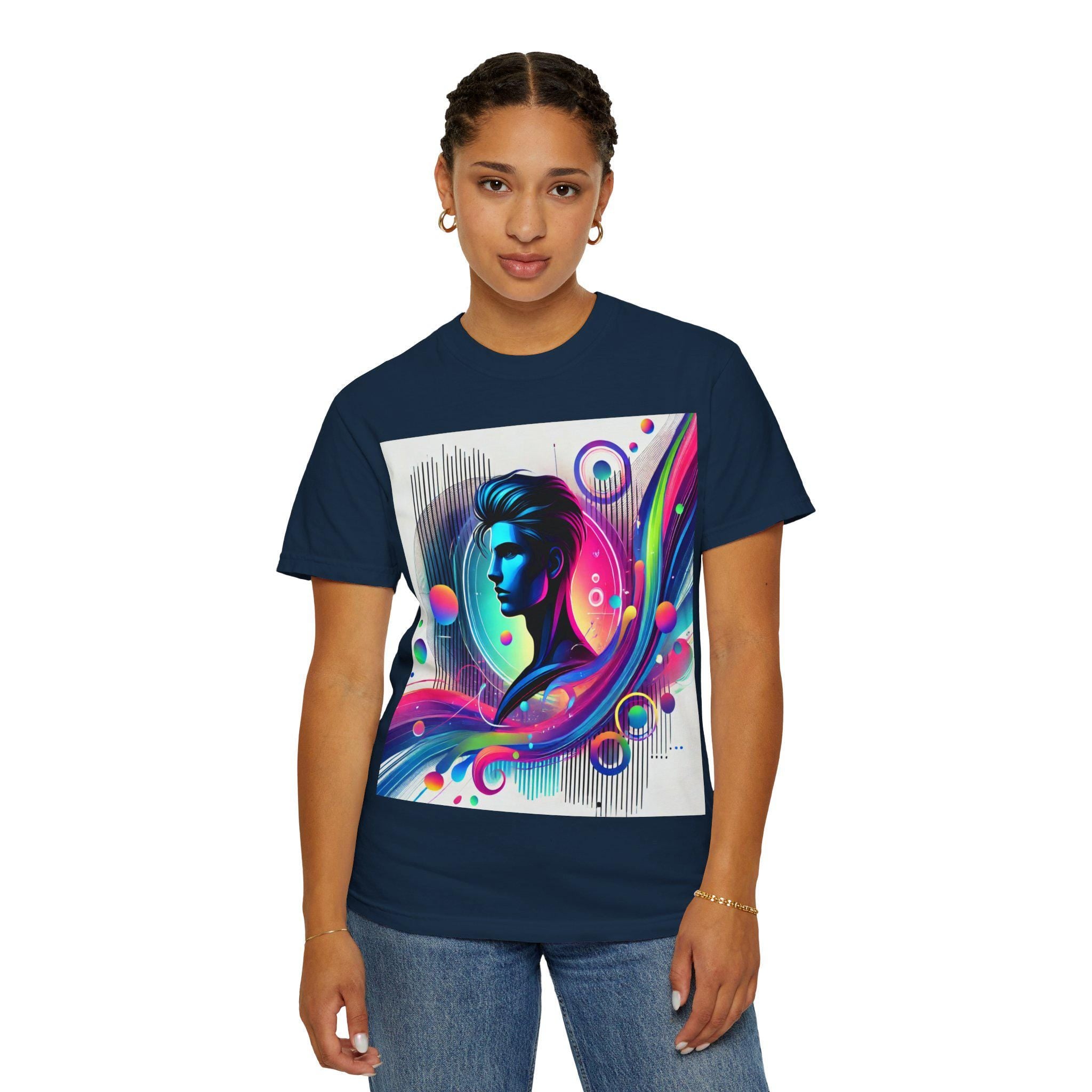 Abstract Graphic T-Shirt: Vibrant Art Tee, 100% Cotton, Unisex Casual Wear
