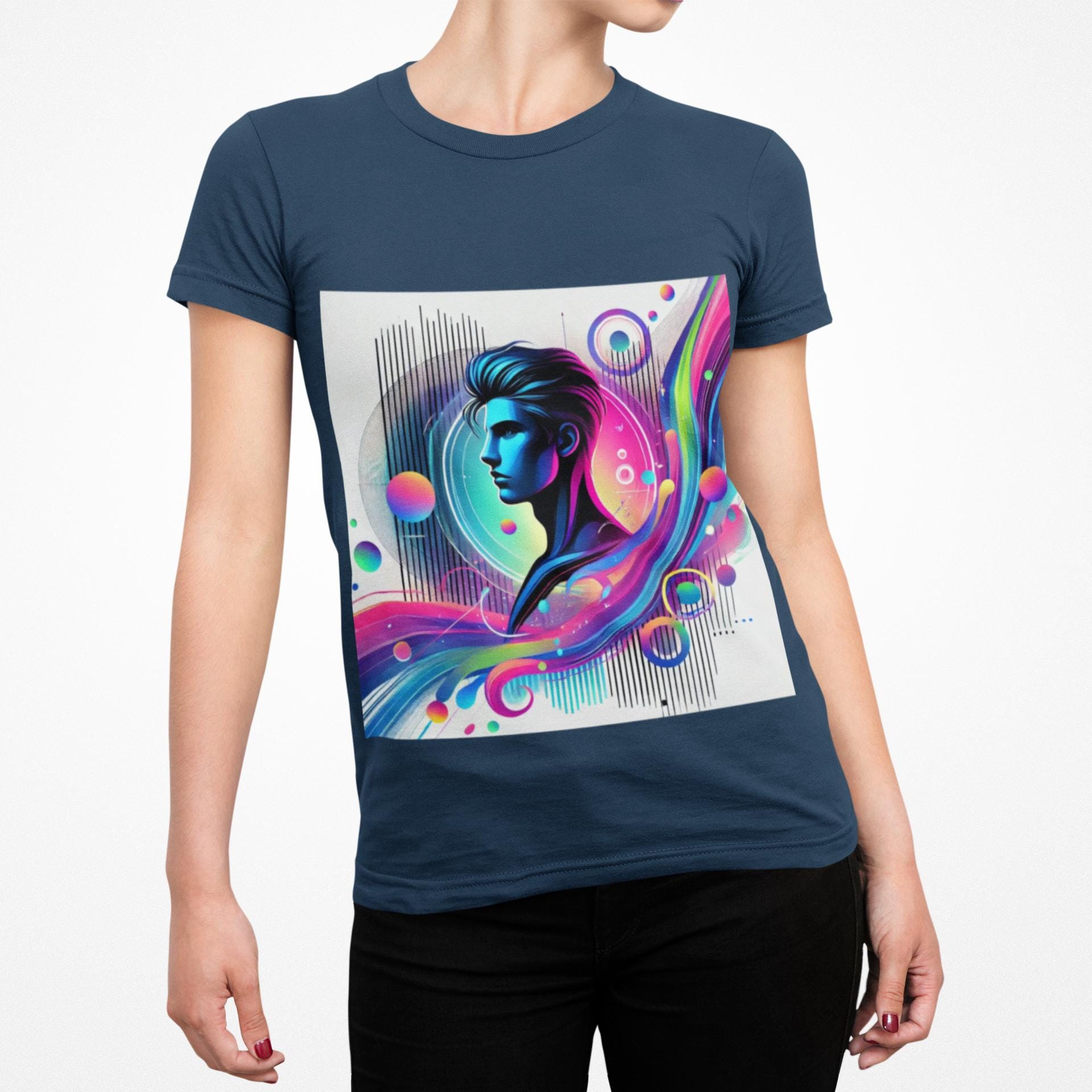 Abstract Graphic T-Shirt: Vibrant Art Tee, 100% Cotton, Unisex Casual Wear