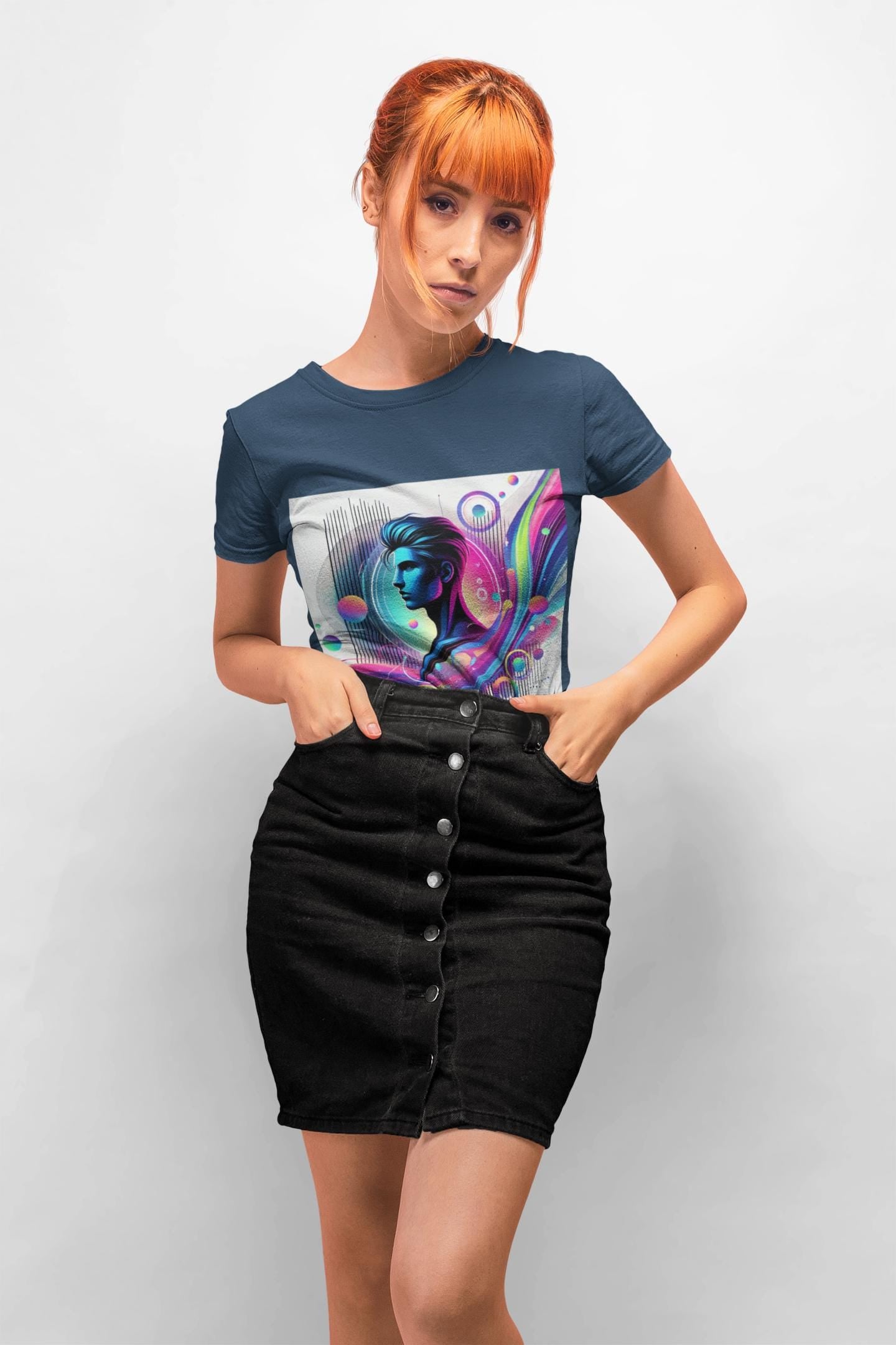 Abstract Graphic T-Shirt: Vibrant Art Tee, 100% Cotton, Unisex Casual Wear