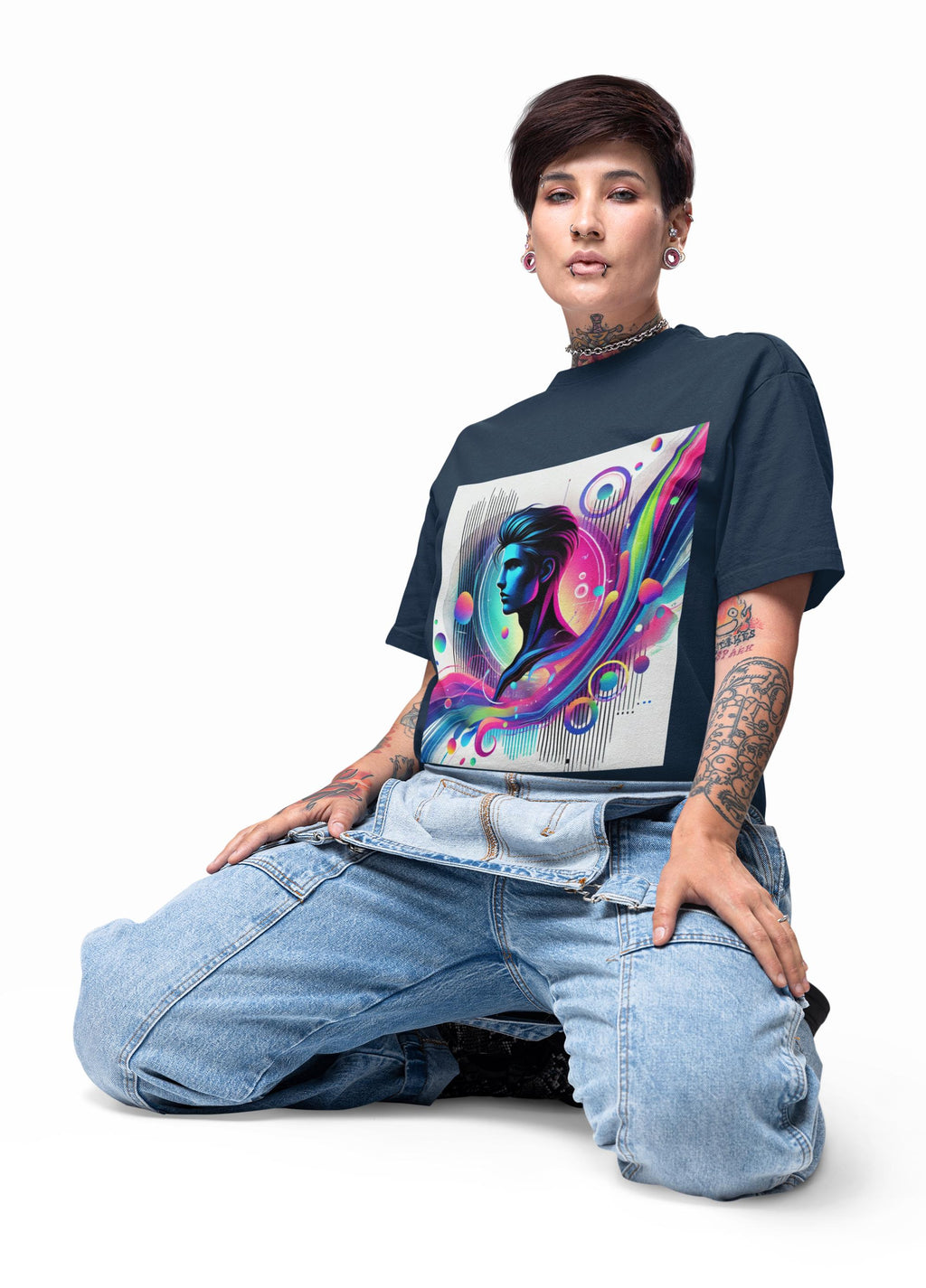 Abstract Graphic T-Shirt: Vibrant Art Tee, 100% Cotton, Unisex Casual Wear