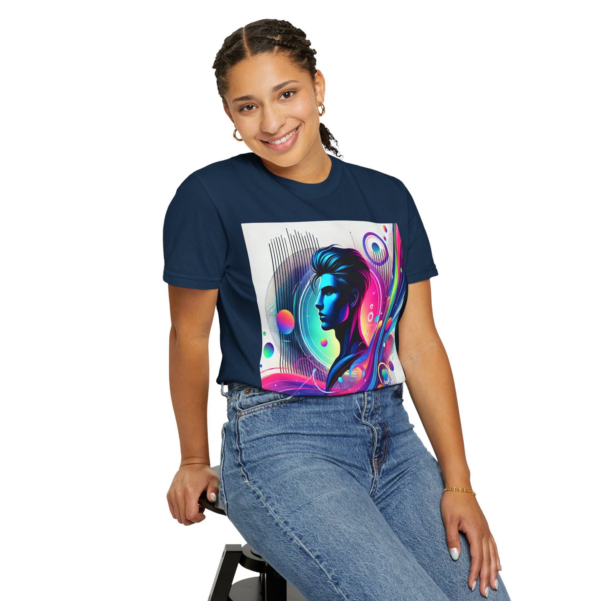 Abstract Graphic T-Shirt: Vibrant Art Tee, 100% Cotton, Unisex Casual Wear