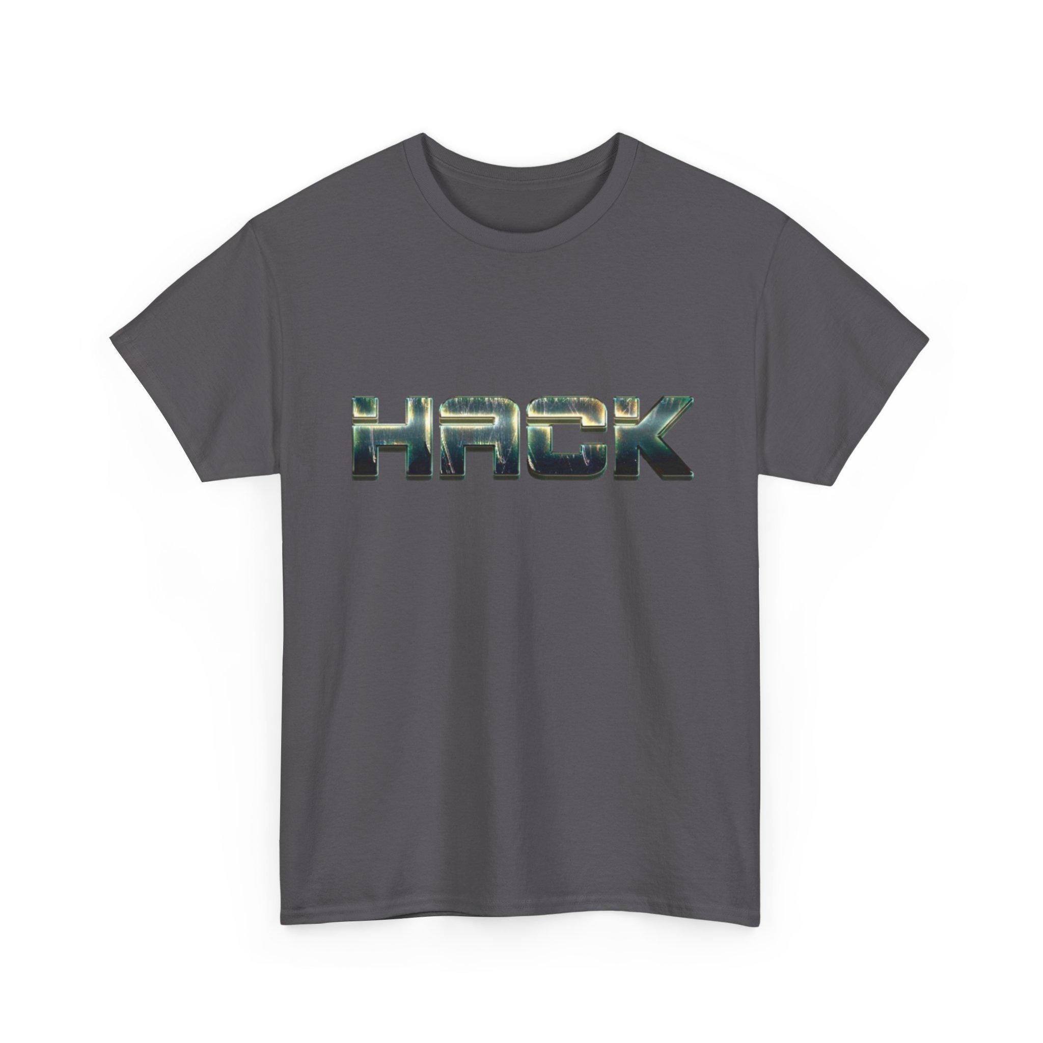 Bold Orange Metallic Camo Logo Tee for Tech Coder Debugging - Heavyweight Cotton Shirt