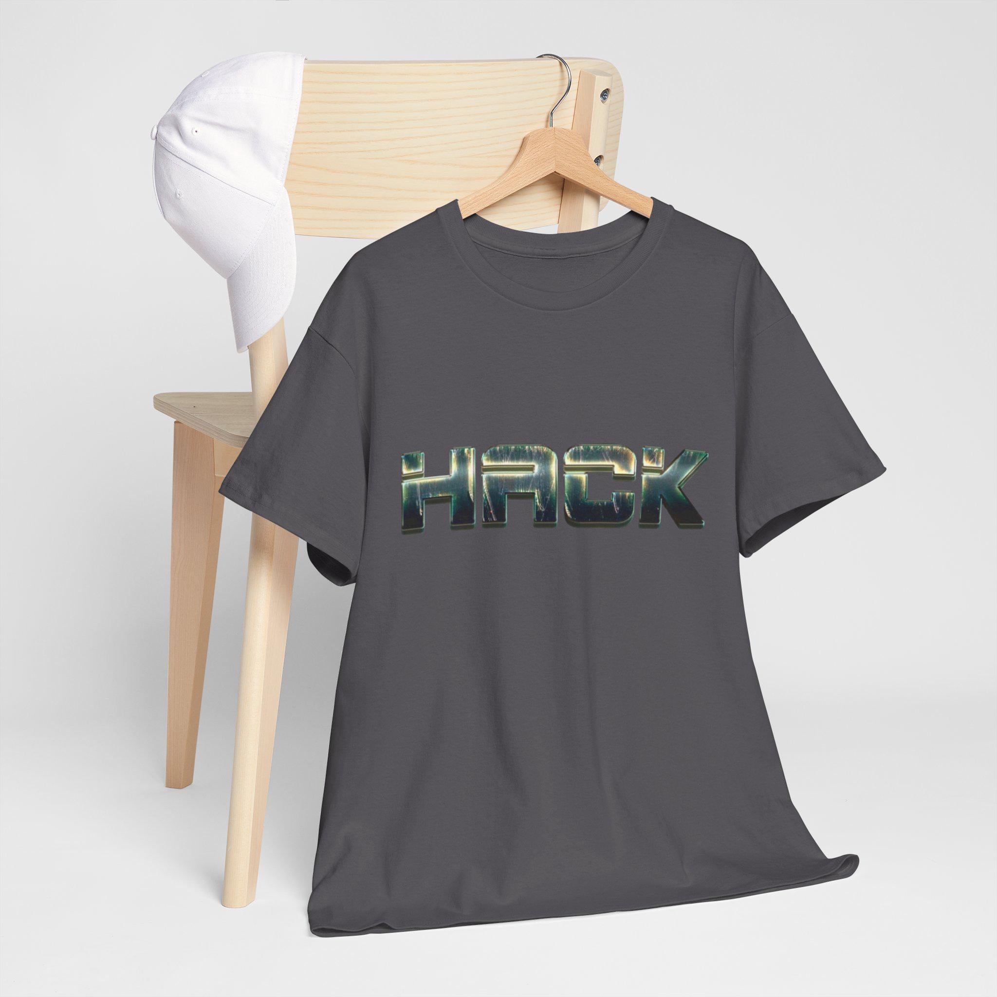 Bold Orange Metallic Camo Logo Tee for Tech Coder Debugging - Heavyweight Cotton Shirt