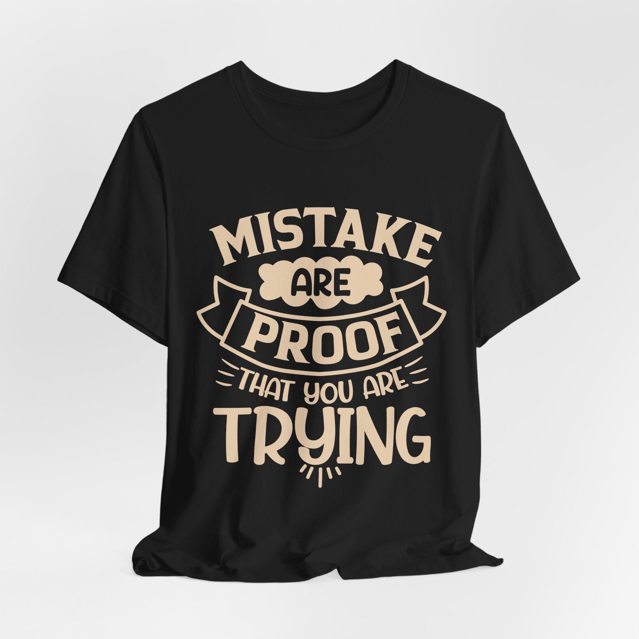 Vintage Mistakes Proof Motivational Tee: Lightweight Breathable Shirt for Everyday Confidence (Cream)