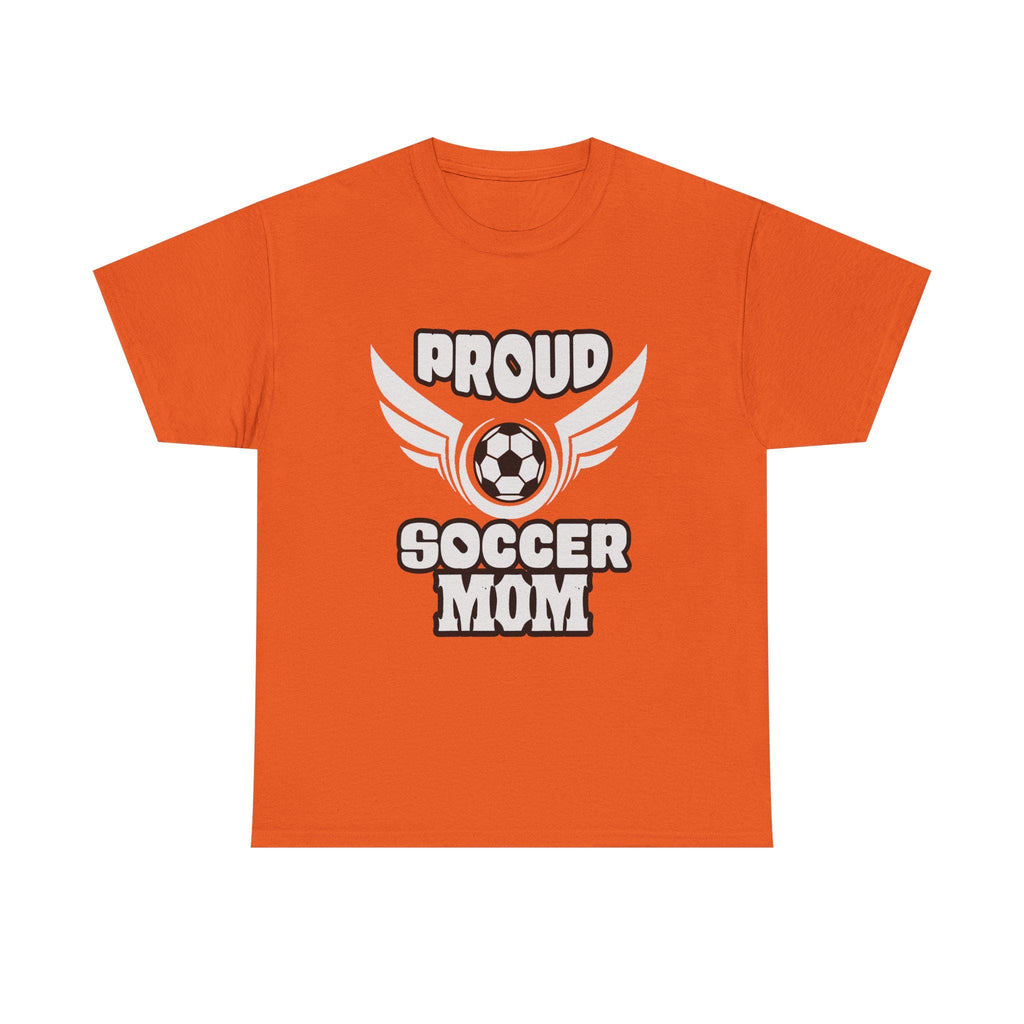 Proud Soccer Mom Shirt with Winged Soccer Ball Graphic Tee