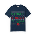 Single and Ready to Jingle Shirt Funny Christmas Tee Pixel Knit Bells Holly Gift