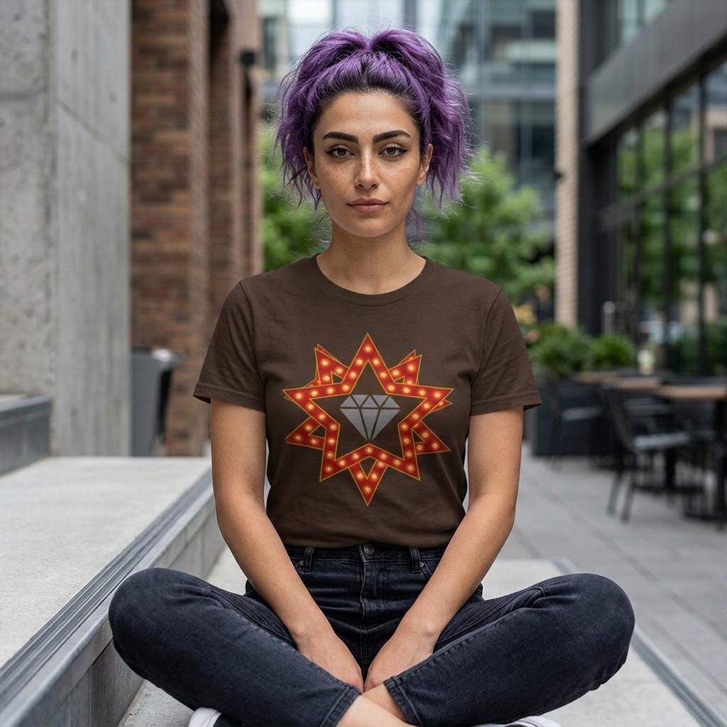Starburst Graphic T Shirt Unisex Abstract Art Tee Vibrant Cotton Streetwear Colorful