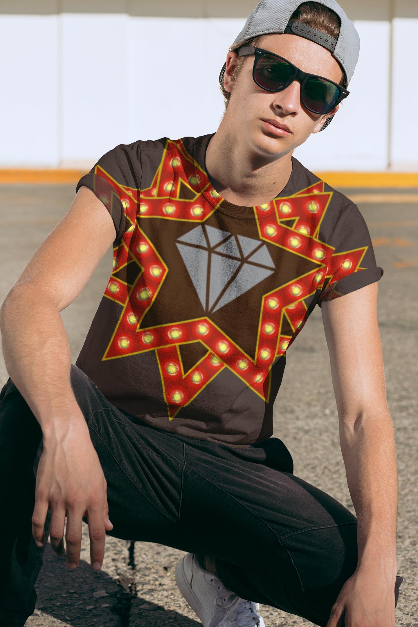 Starburst Graphic T Shirt Unisex Abstract Art Tee Vibrant Cotton Streetwear Colorful