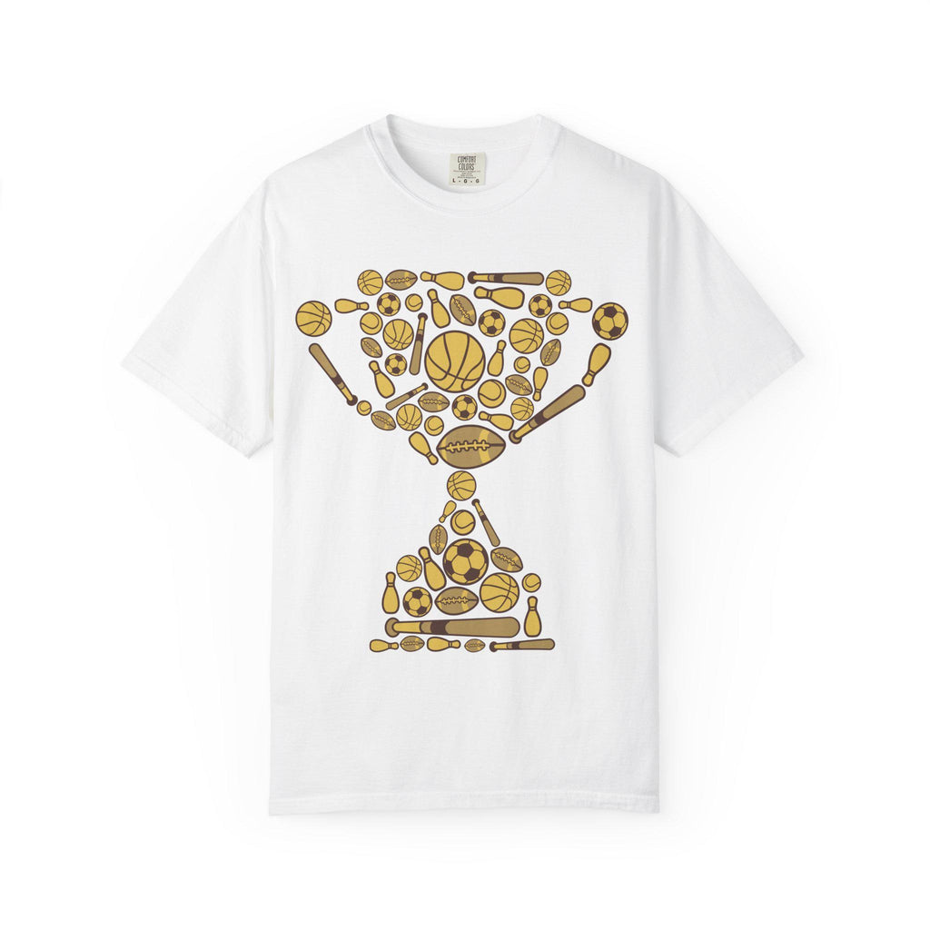 Sports Lover Graphic T-Shirt | Multi-Sport Hourglass Tee | Athletic Icons Unisex Shirt | Sports Fan Gift